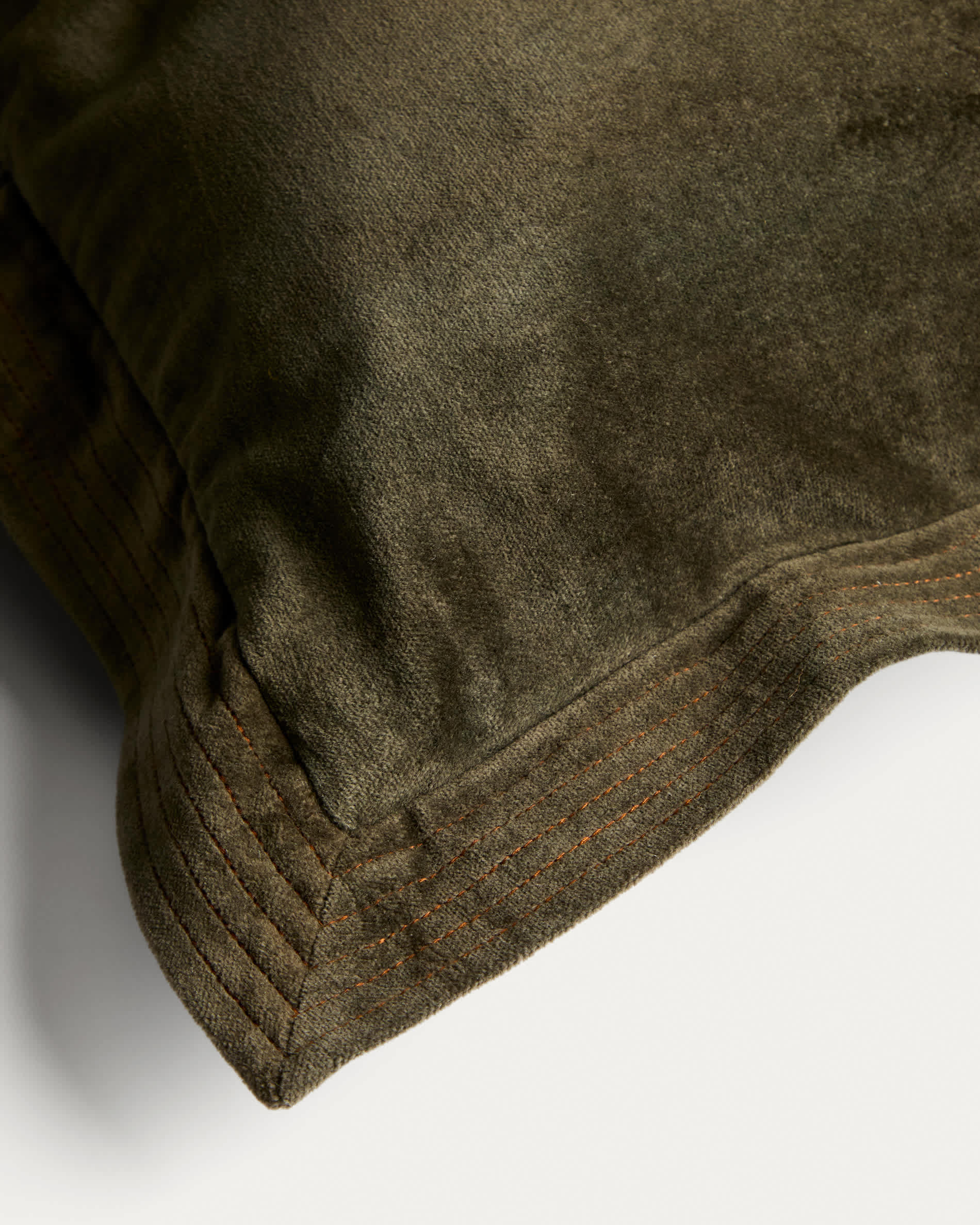 Ladira velvet cushion cover with piping and green embroidered detailing 45 x 45 cm