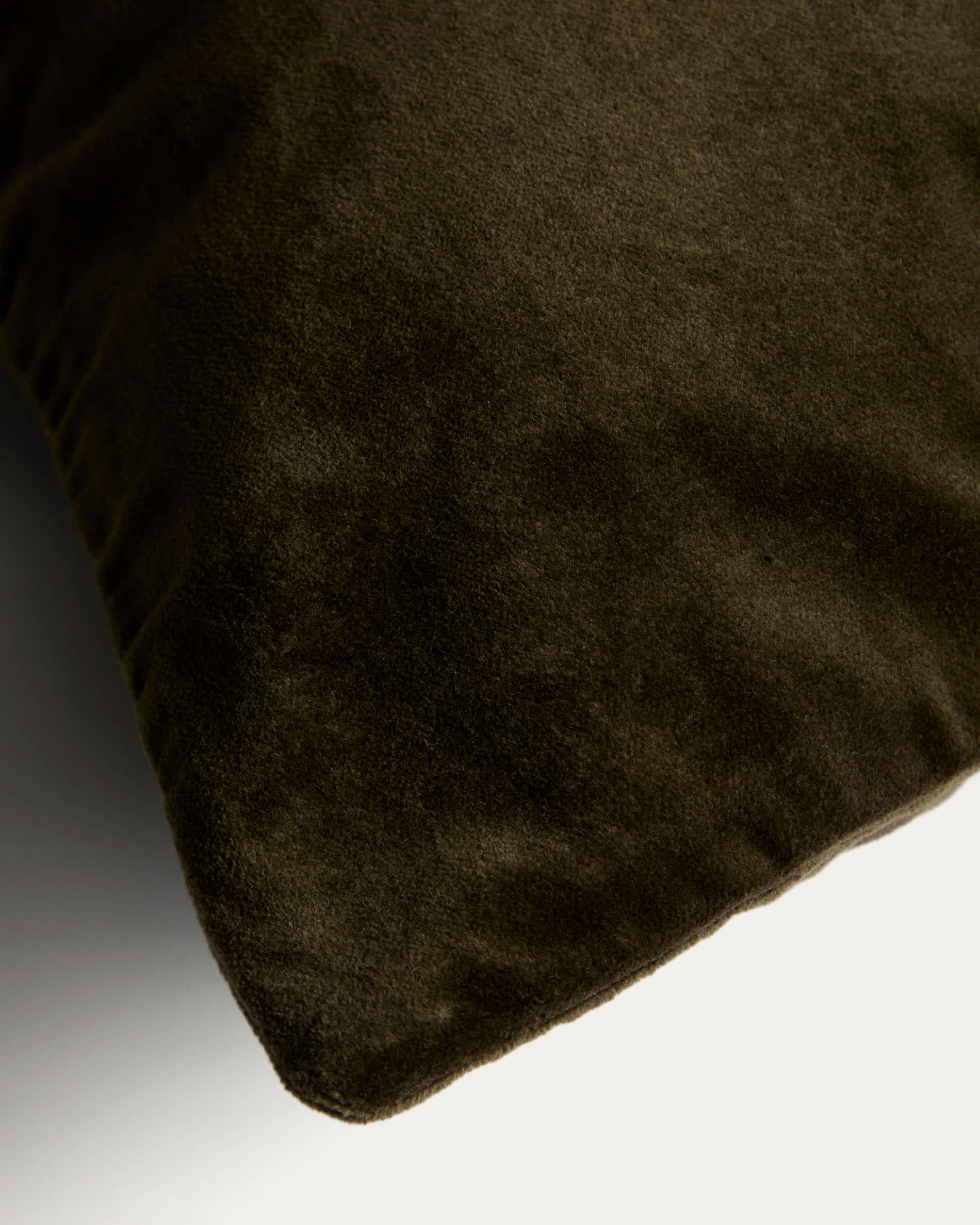 Tavre green velvet cushion cover with embroidered detailing 30 x 50 cm