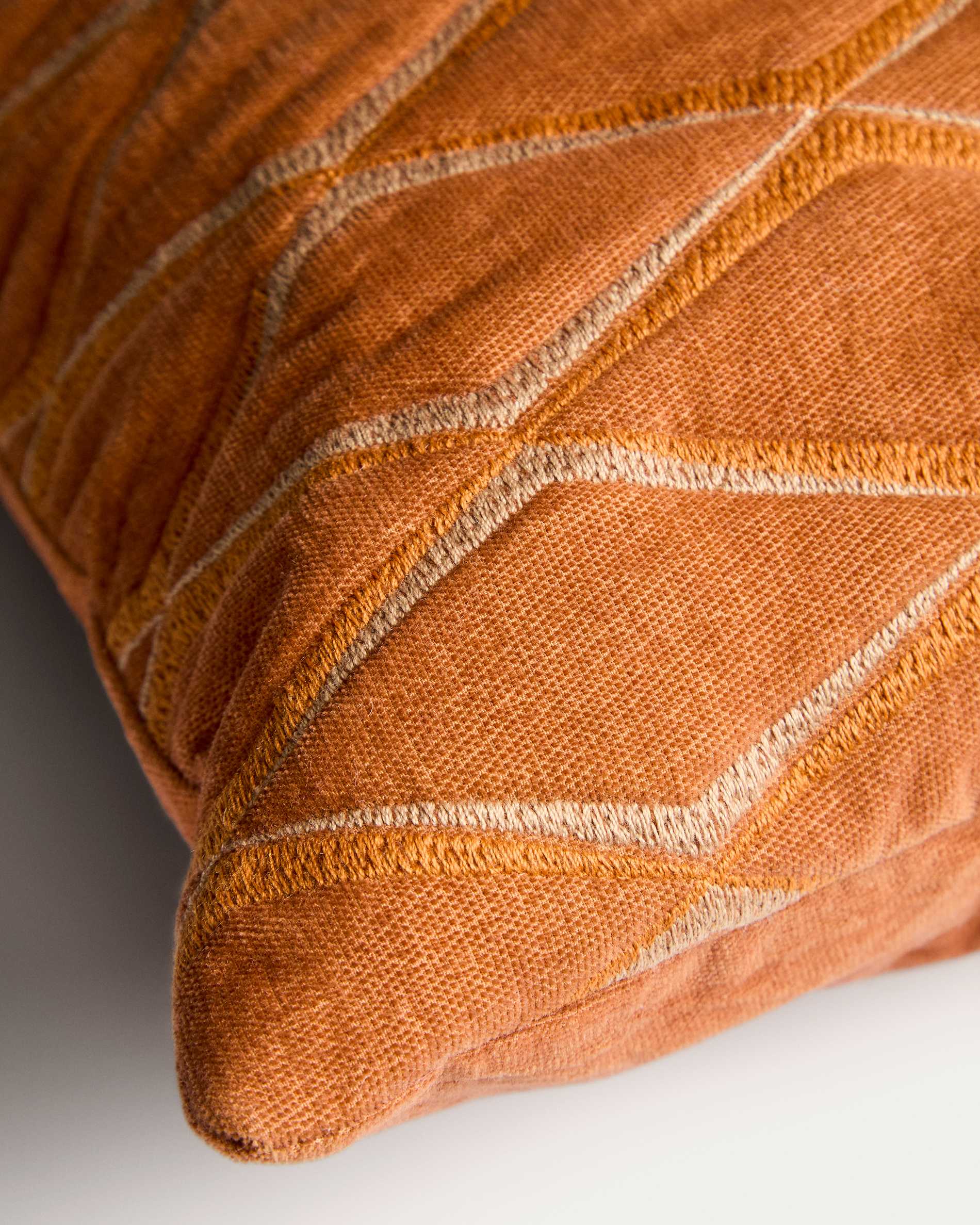 Branel microvelvet cushion cover with orange embroidery 45 x 45 cm
