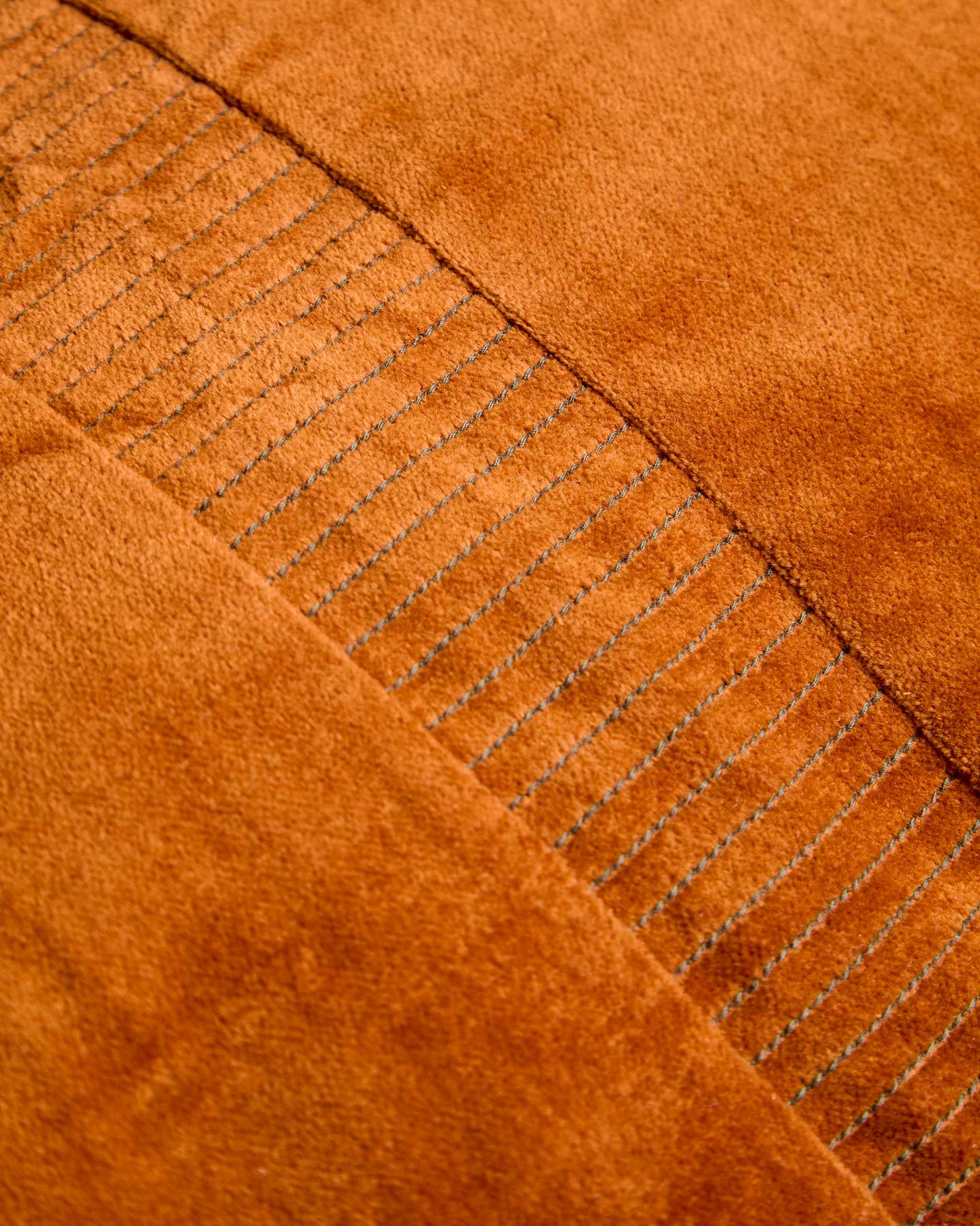 Tavre orange velvet cushion cover with embroidered detailing 30 x 50 cm