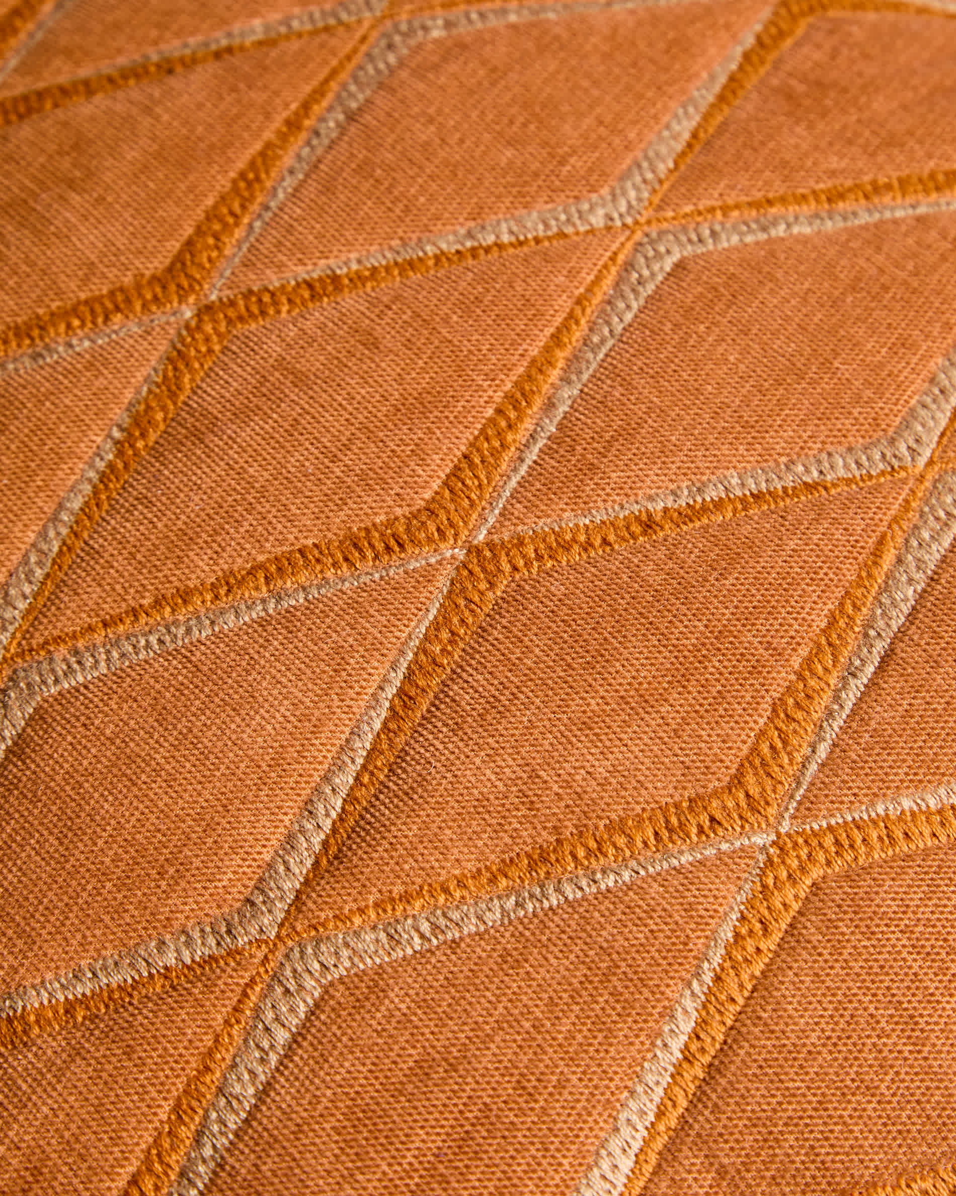 Branel microvelvet cushion cover with orange embroidery 45 x 45 cm