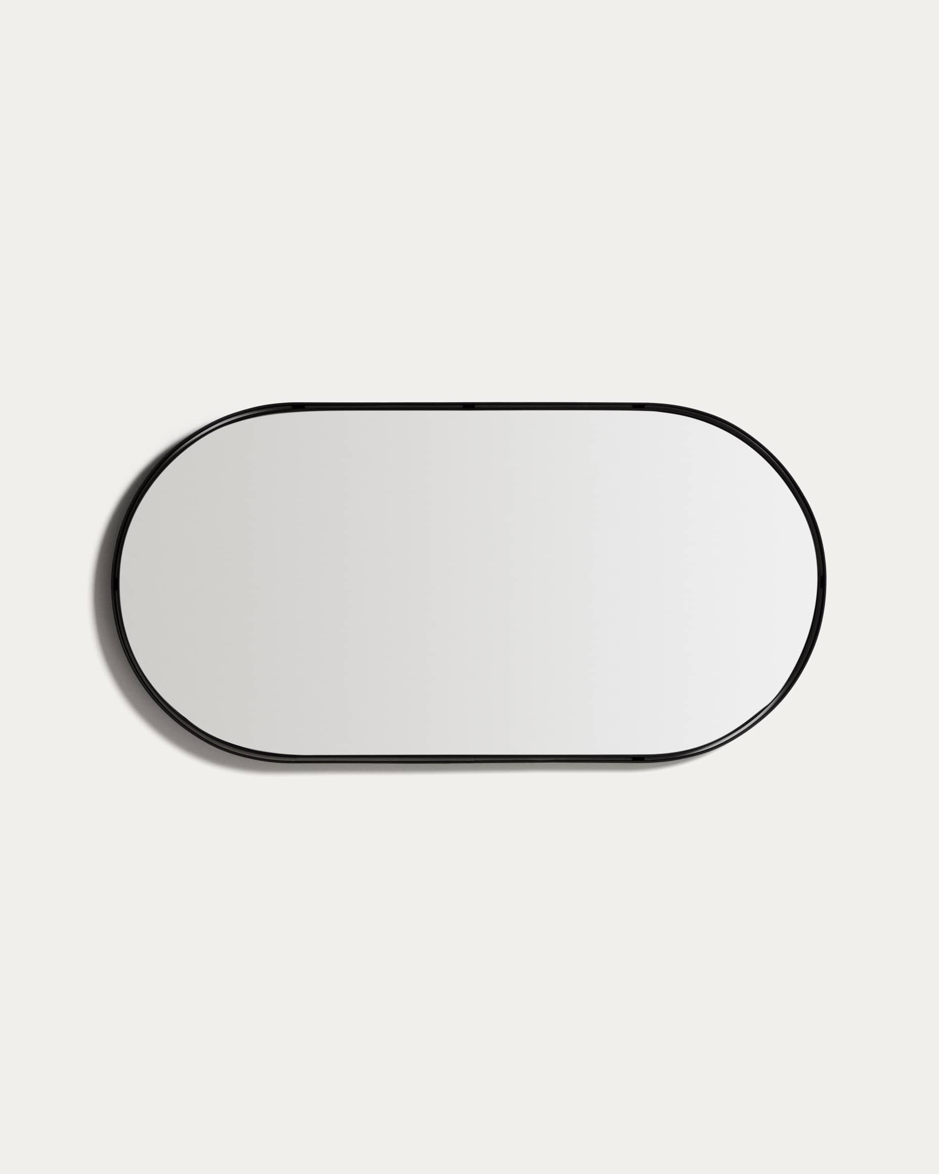 Noral oval black metal mirror Ø60.5 x 120cm