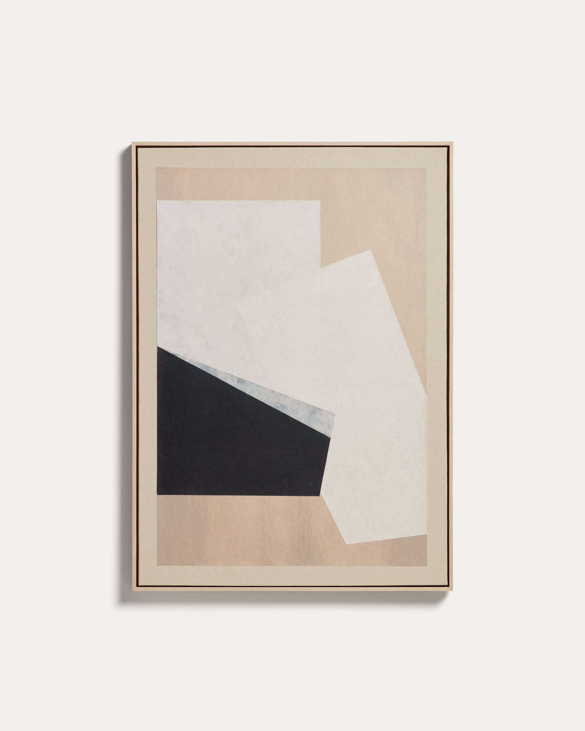 Varo abstract picture in beige linen and paper 50 x 70cm