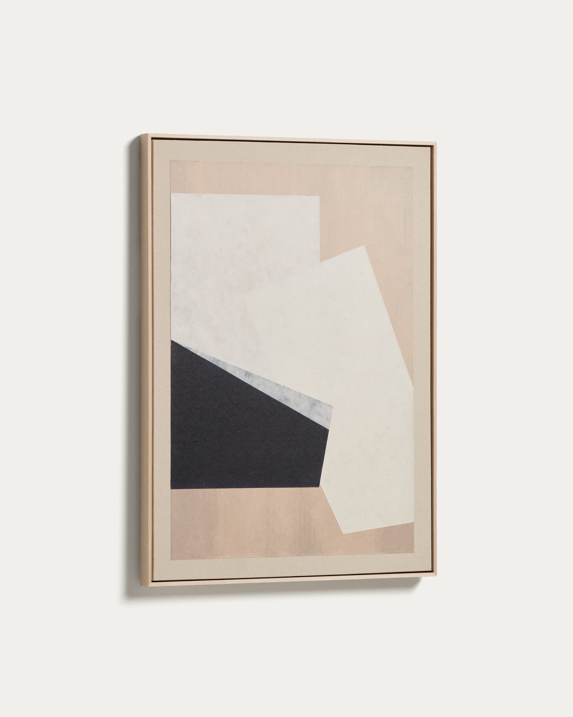 Varo abstract picture in beige linen and paper 50 x 70cm