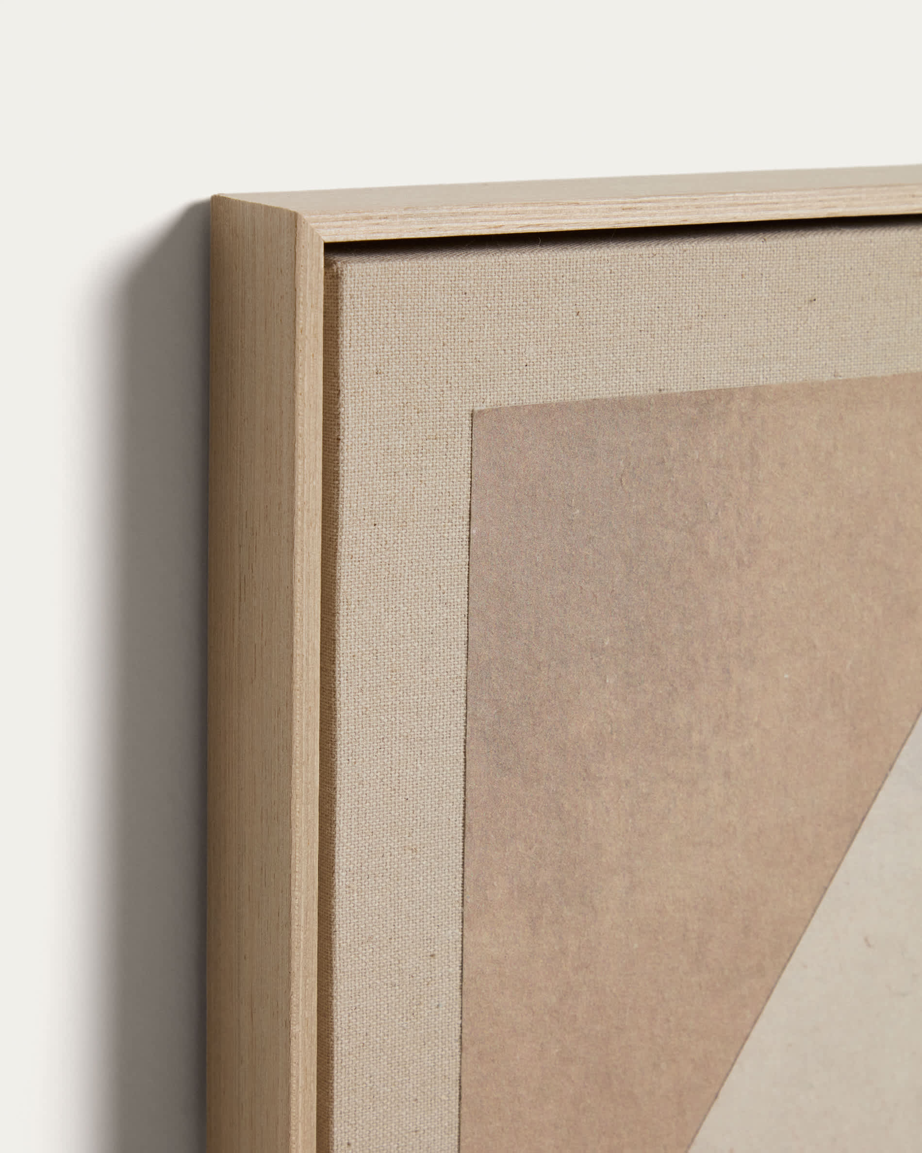 Varo abstract picture in beige linen and paper 50 x 70cm