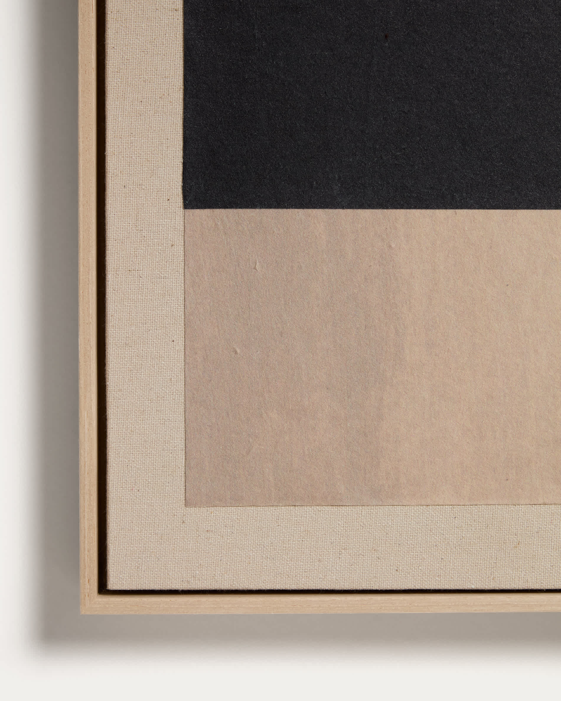 Varo abstract picture in beige linen and paper 50 x 70cm
