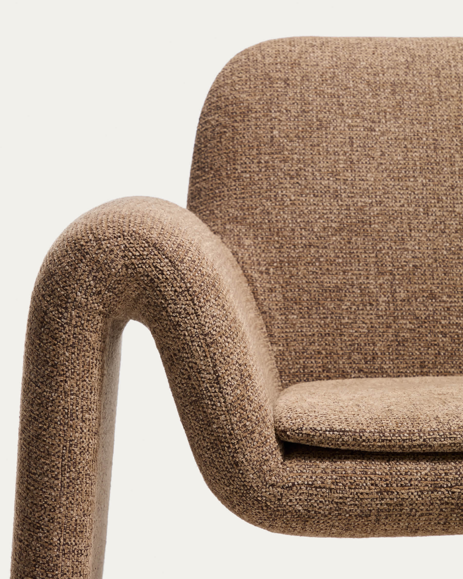 Melvia chocolate brown chenille armchair