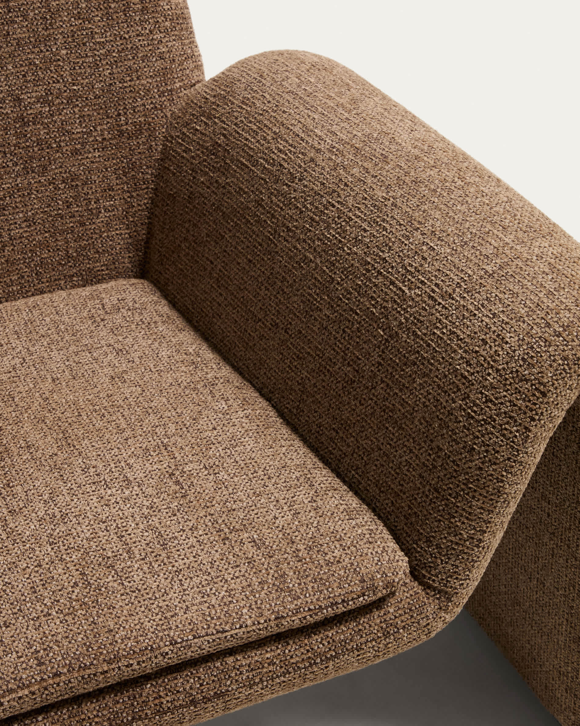 Melvia chocolate brown chenille armchair