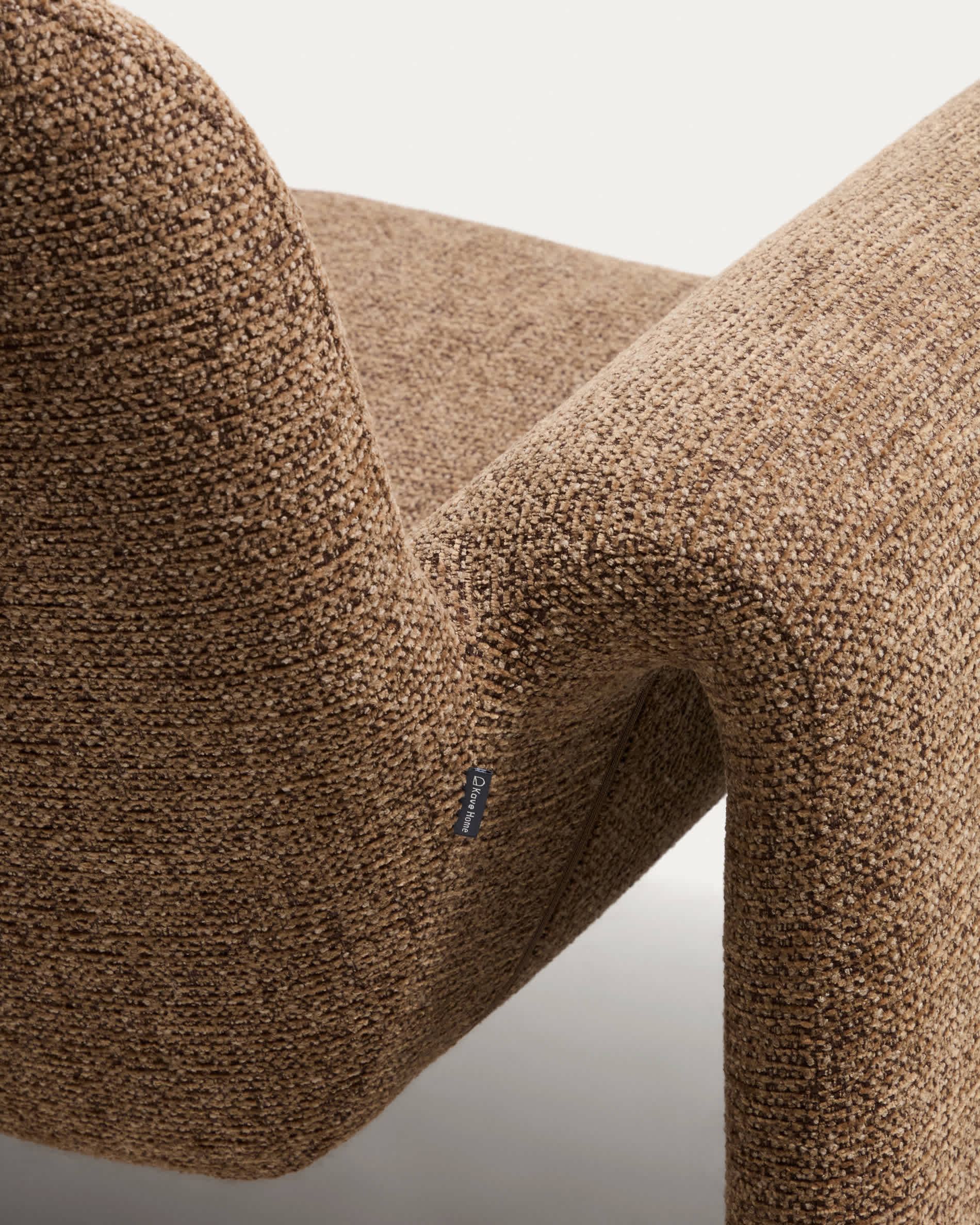 Melvia chocolate brown chenille armchair