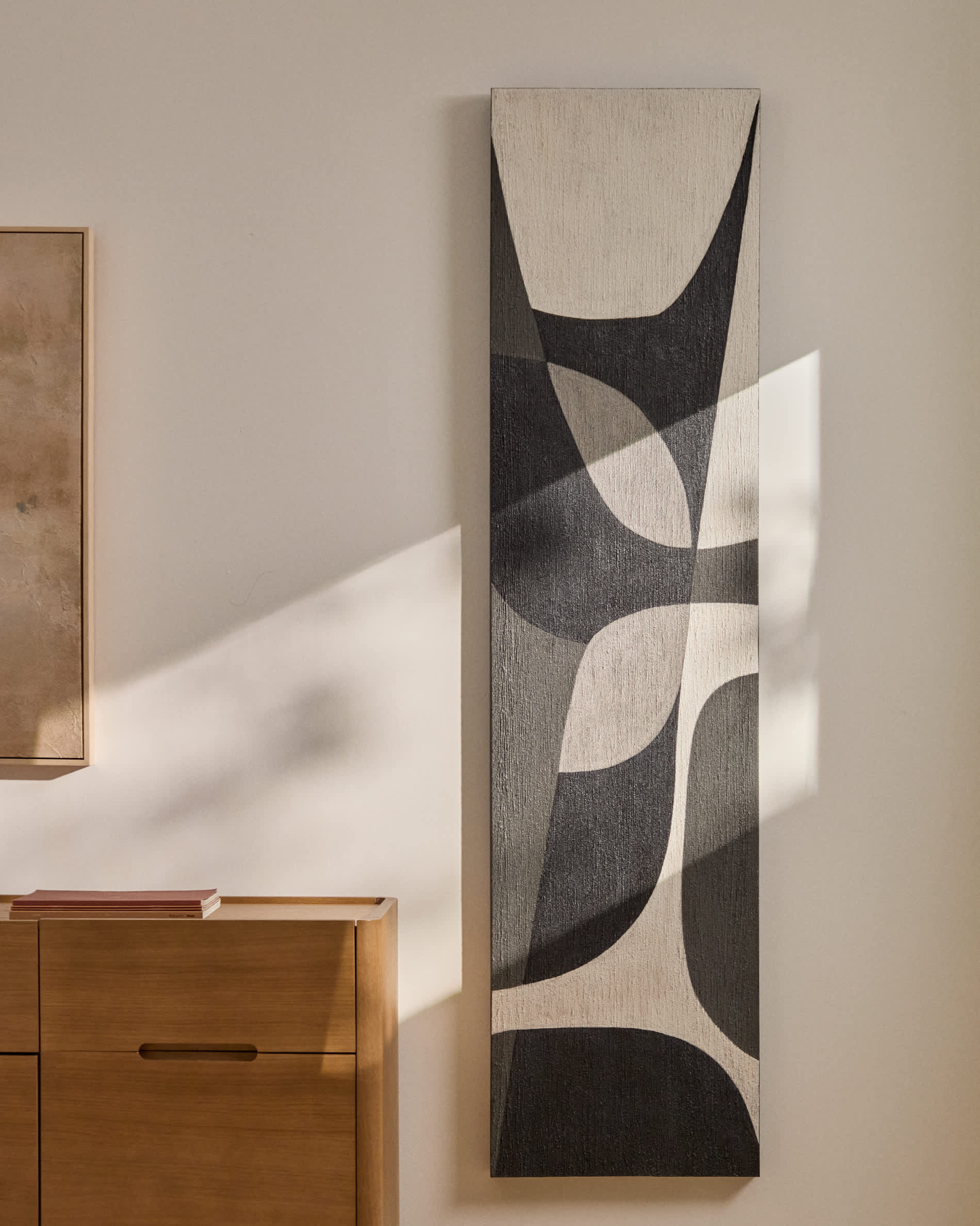 Onure black and white abstract picture 45 x 180cm