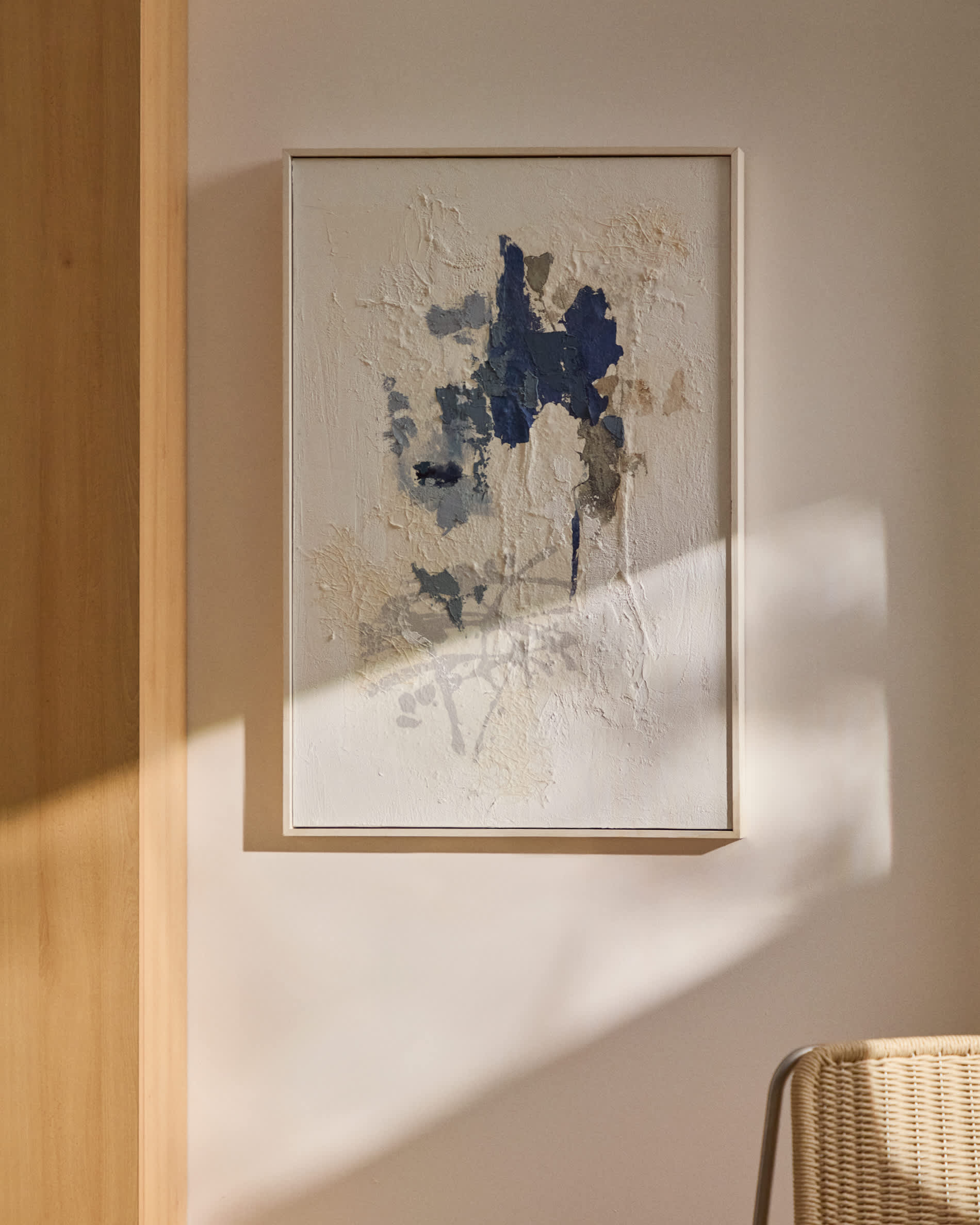 Erale grey and blue hand-painted abstract picture 60 x 90cm