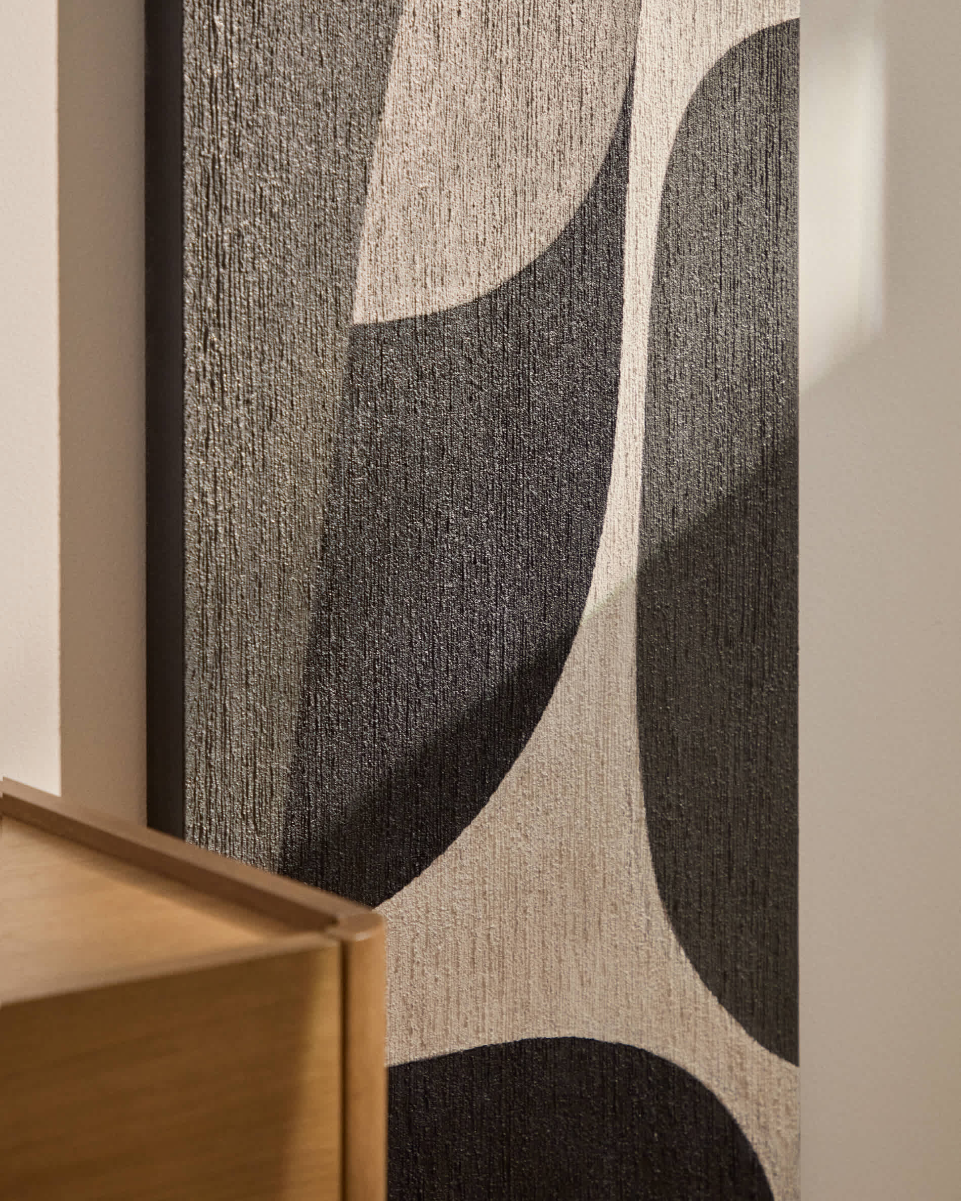 Onure black and white abstract picture 45 x 180cm
