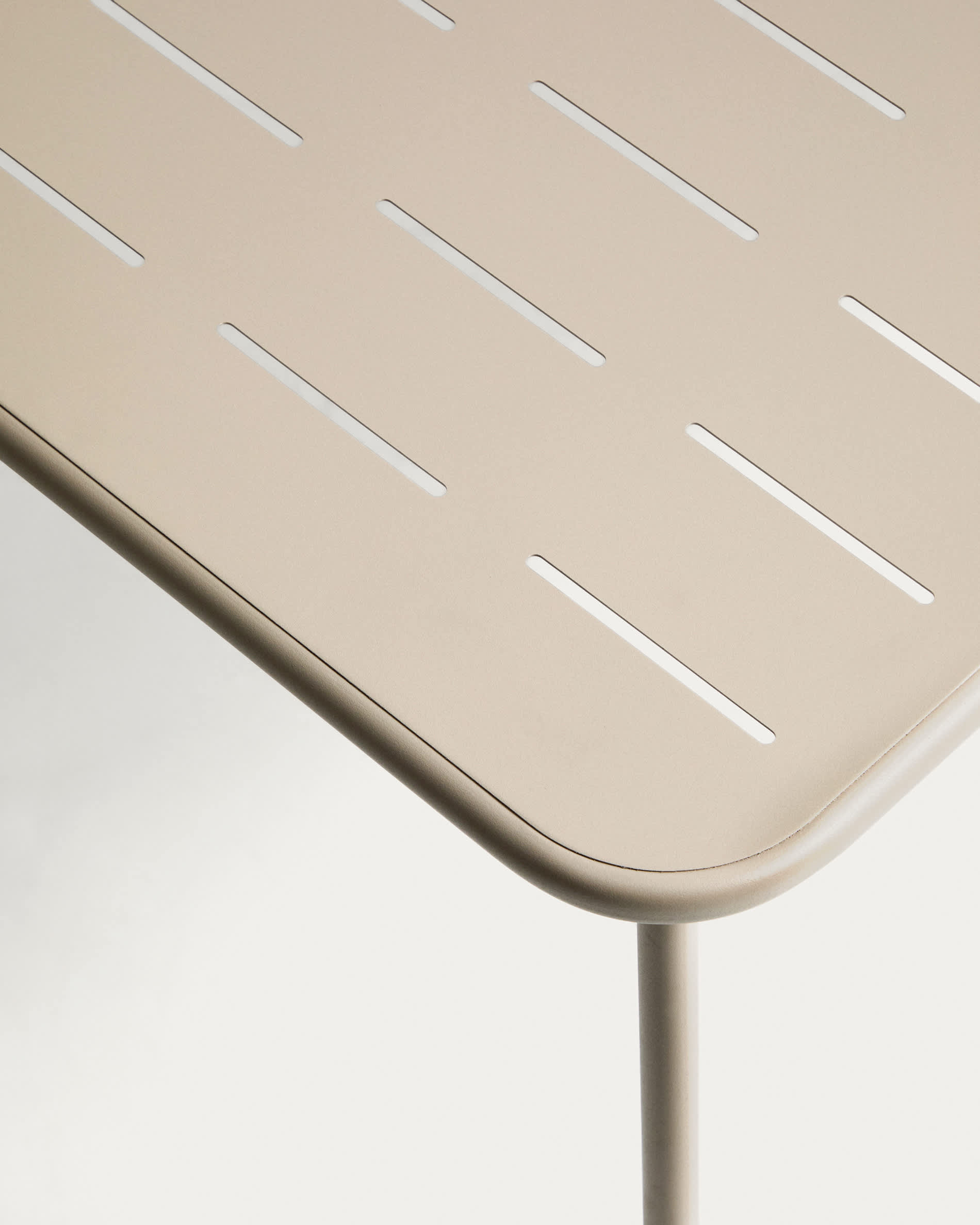 Zivia set with 2 armchairs in ecru rope cord and taupe galvanised steel and table in taupe galvanised steel 90 x 50 cm