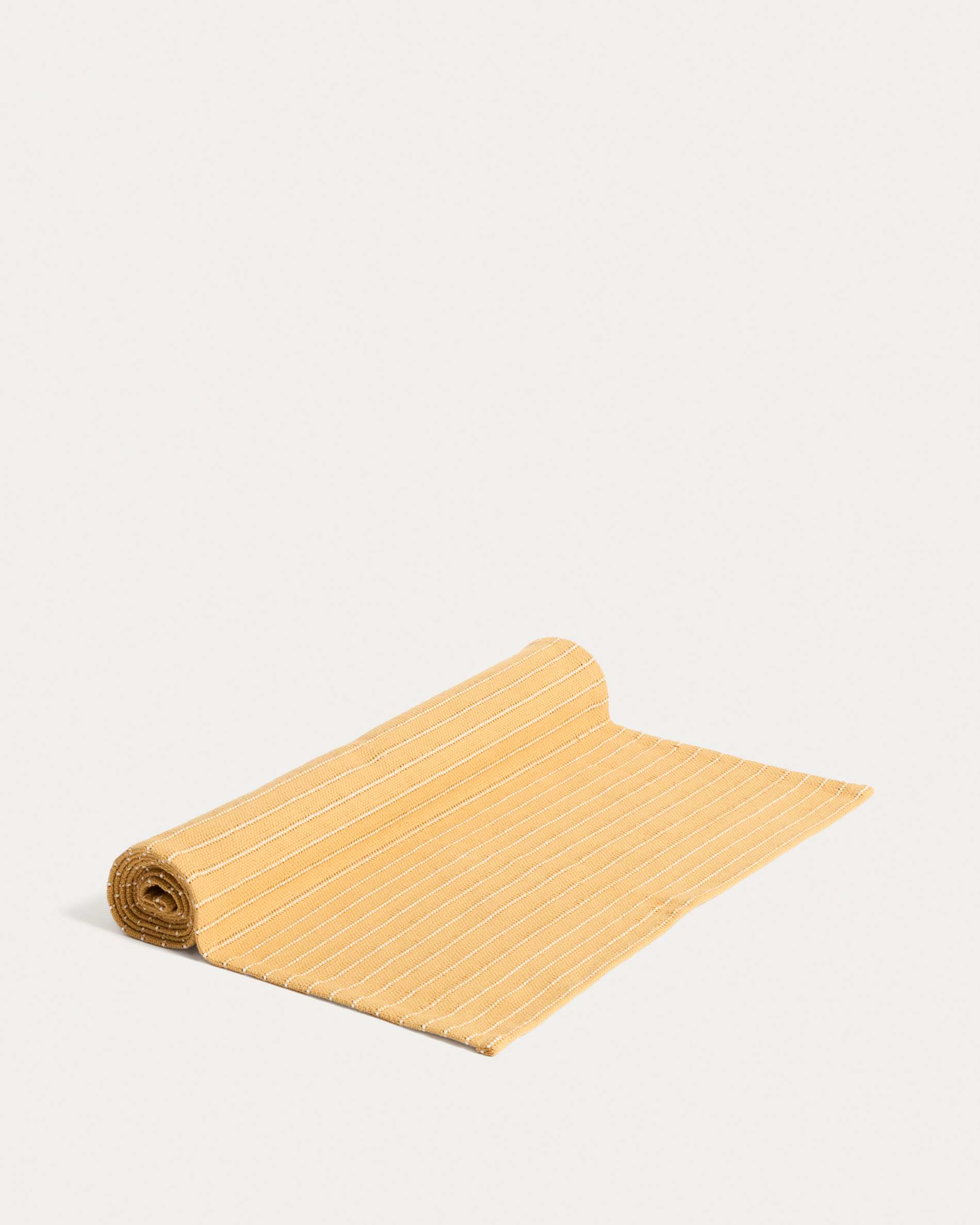 Noria mustard cotton jacquard table runner 50 x 150 cm
