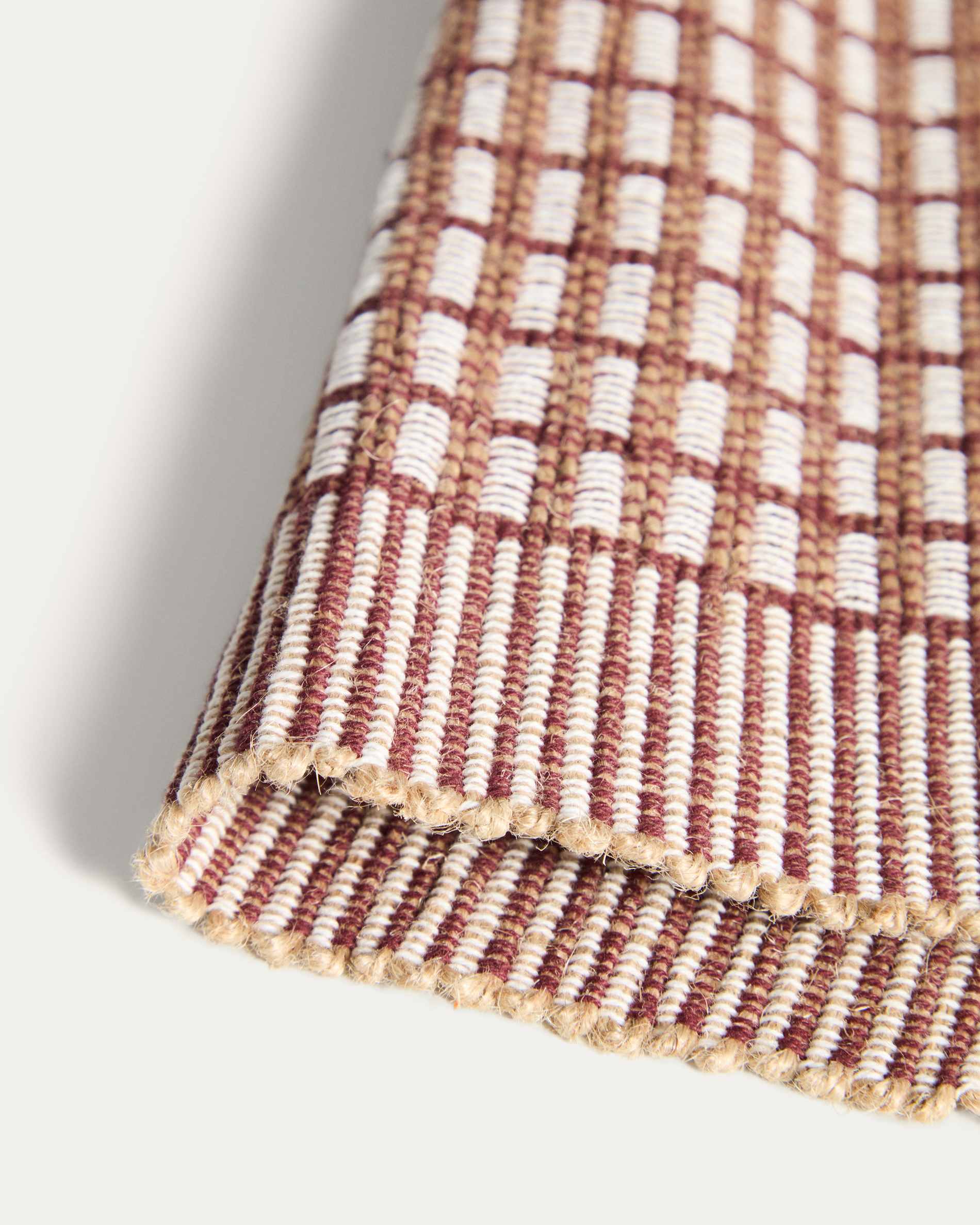 Berla set of 2 maroon cotton and jute placemats 35 x 50 cm