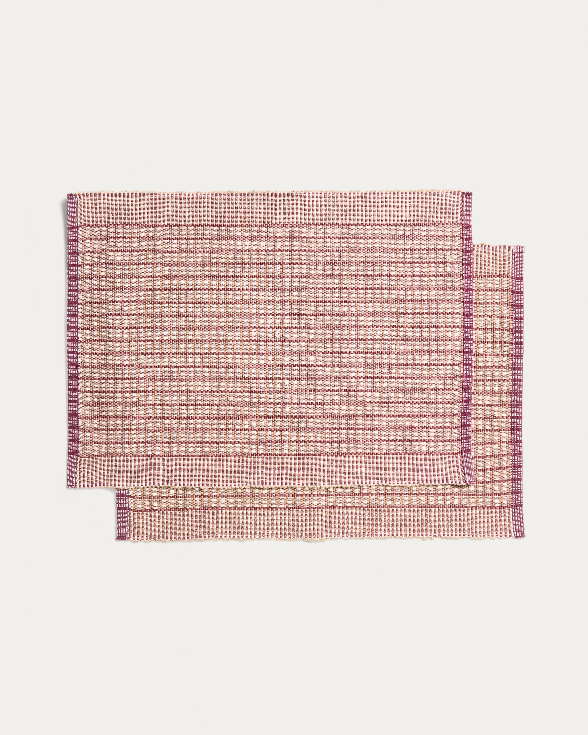Berla set of 2 maroon cotton and jute placemats 35 x 50 cm