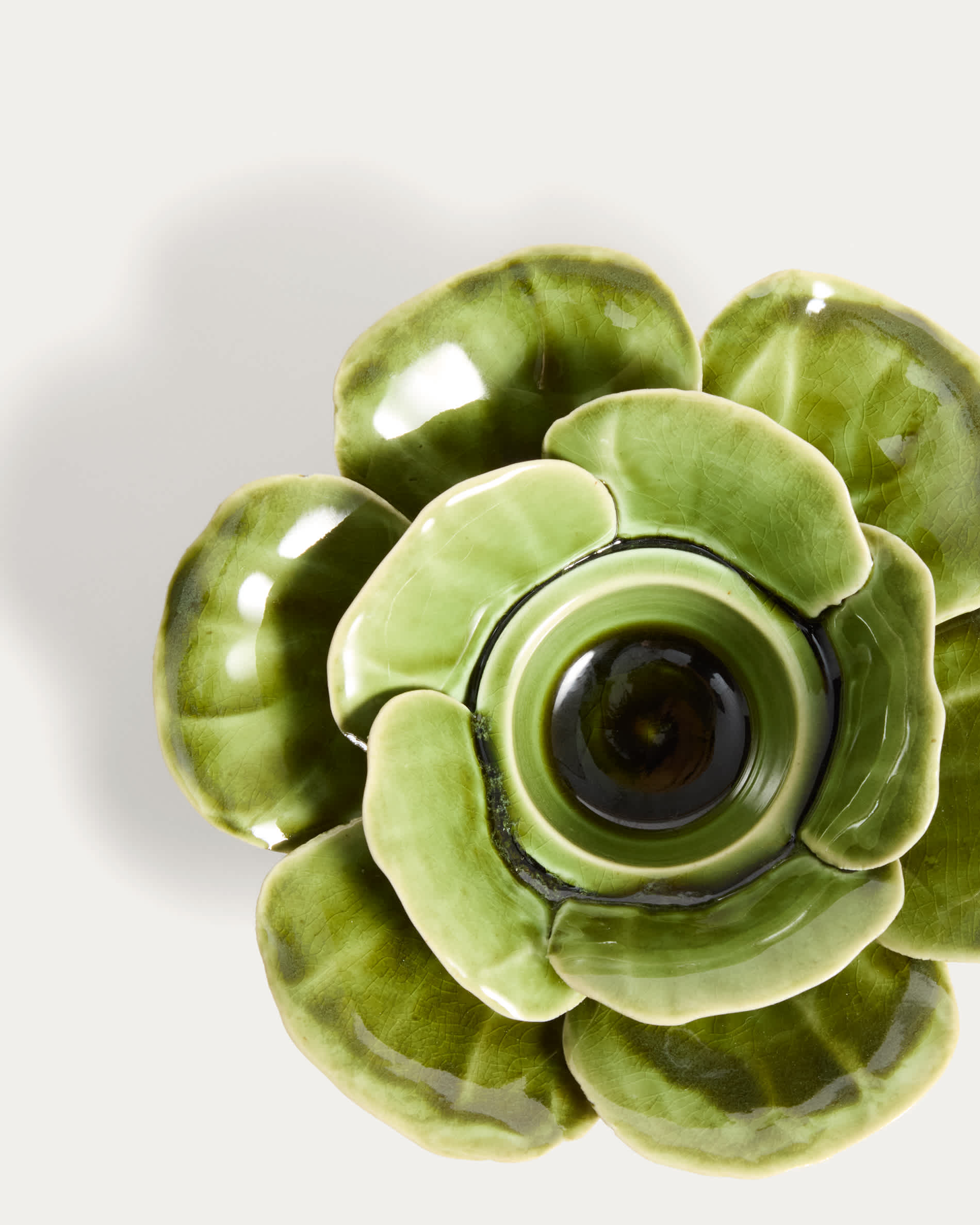 Ederia candle holder in light green ceramic Ø20cm