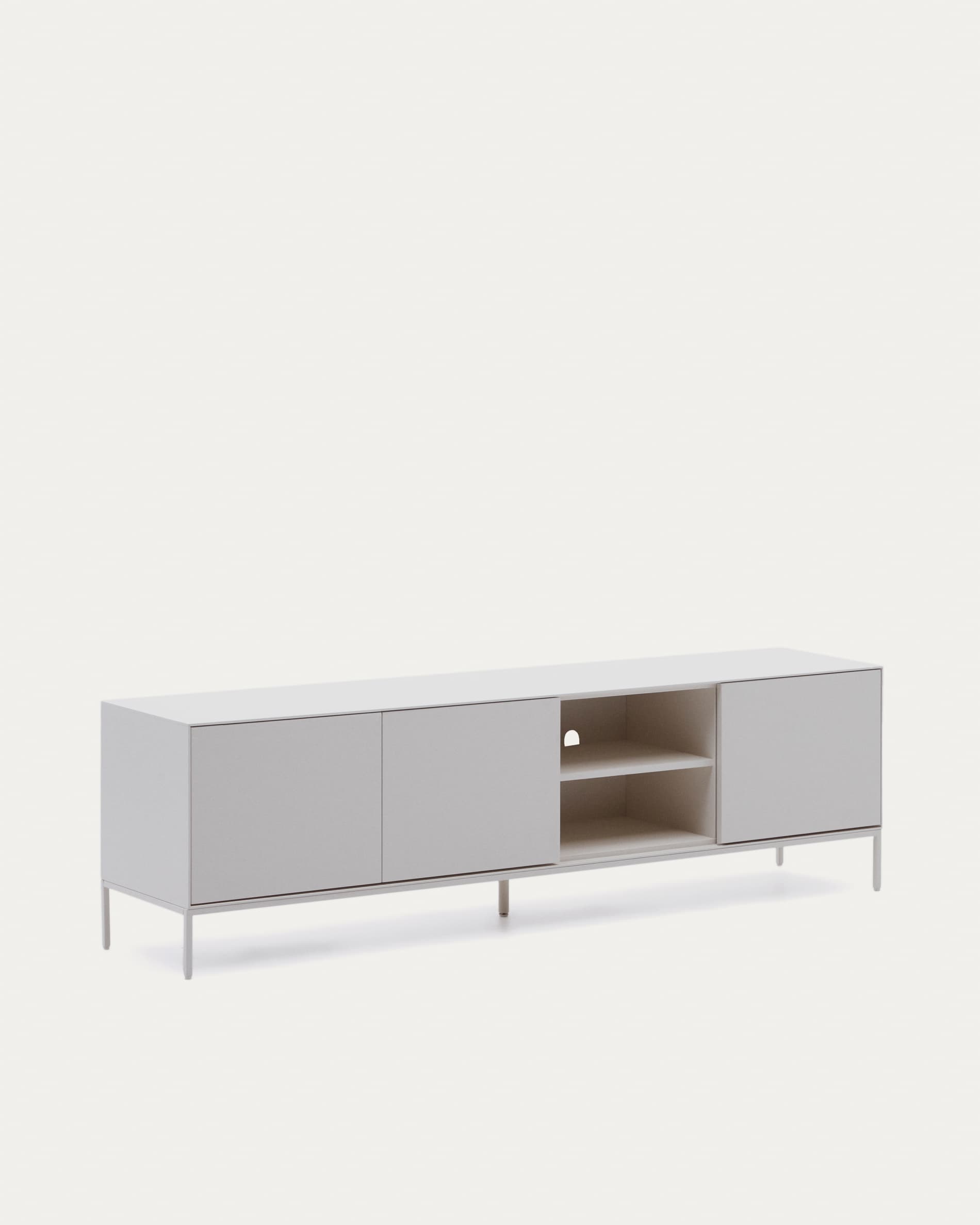 Vedrana TV 3-door cabinet white lacquered MDF 195 x 55 cm