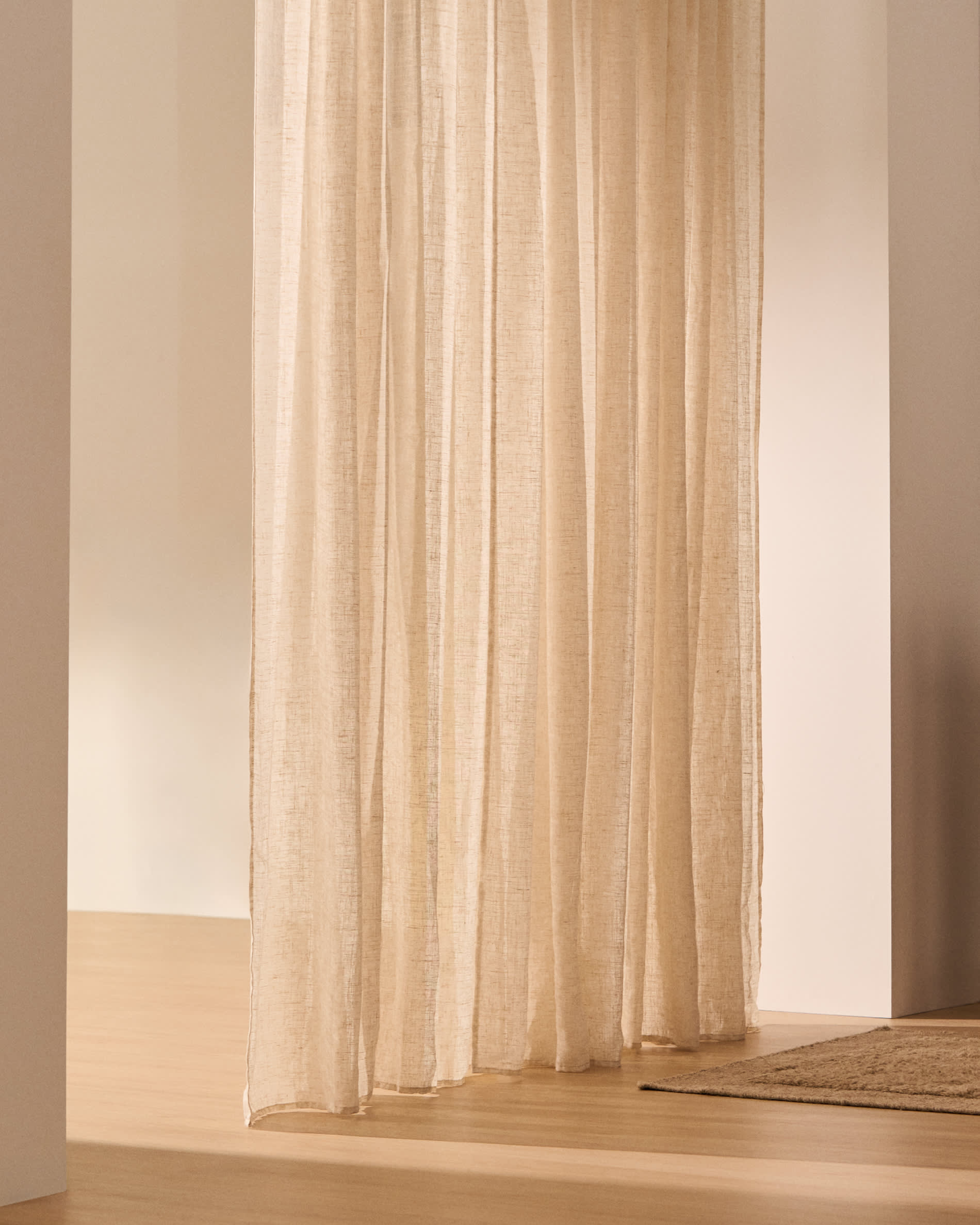 Nolira stone grey linen blend curtain 140 x 270 cm