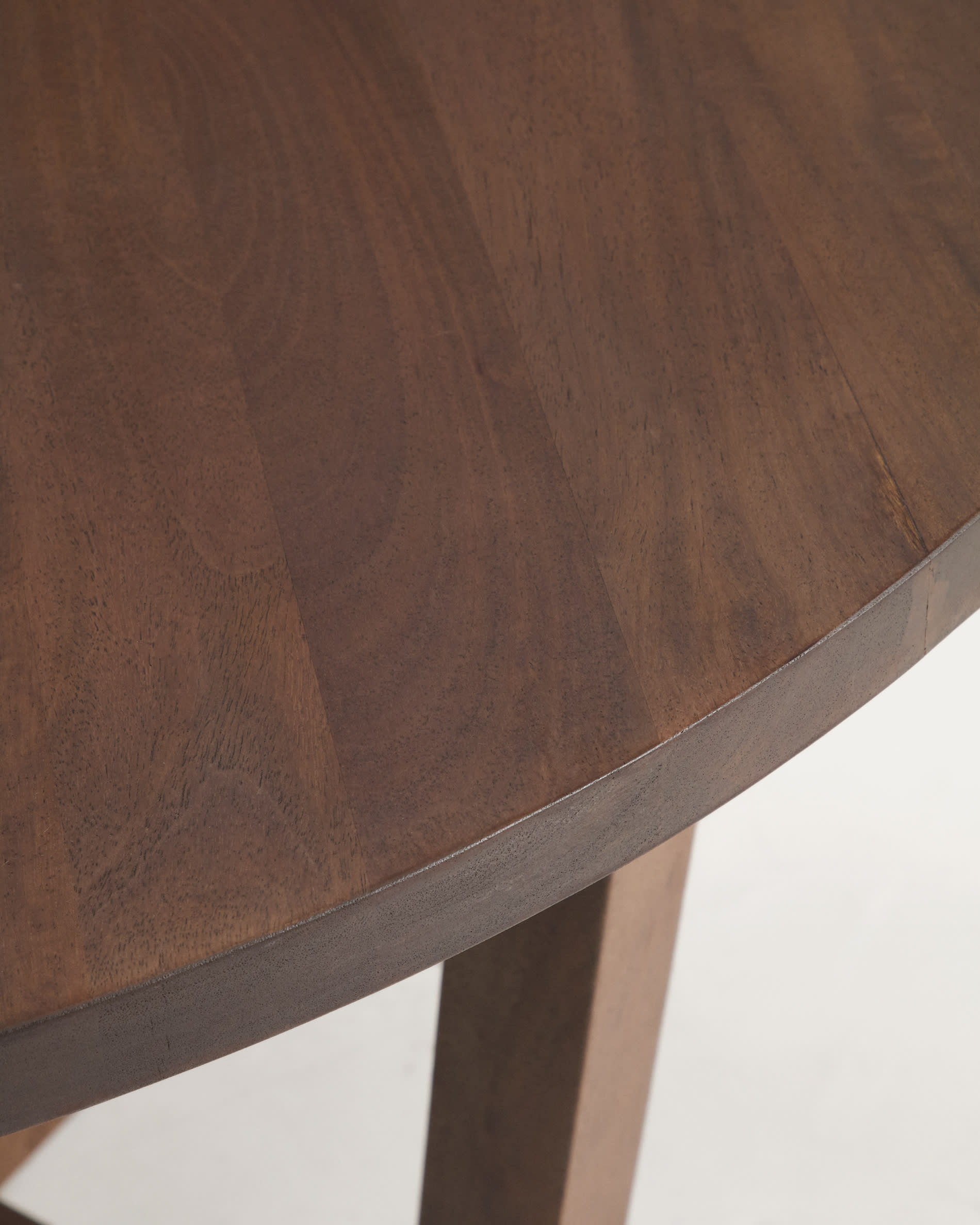 Nahla round table in solid mango wood with walnut finish Ø 120cm FSC 100%