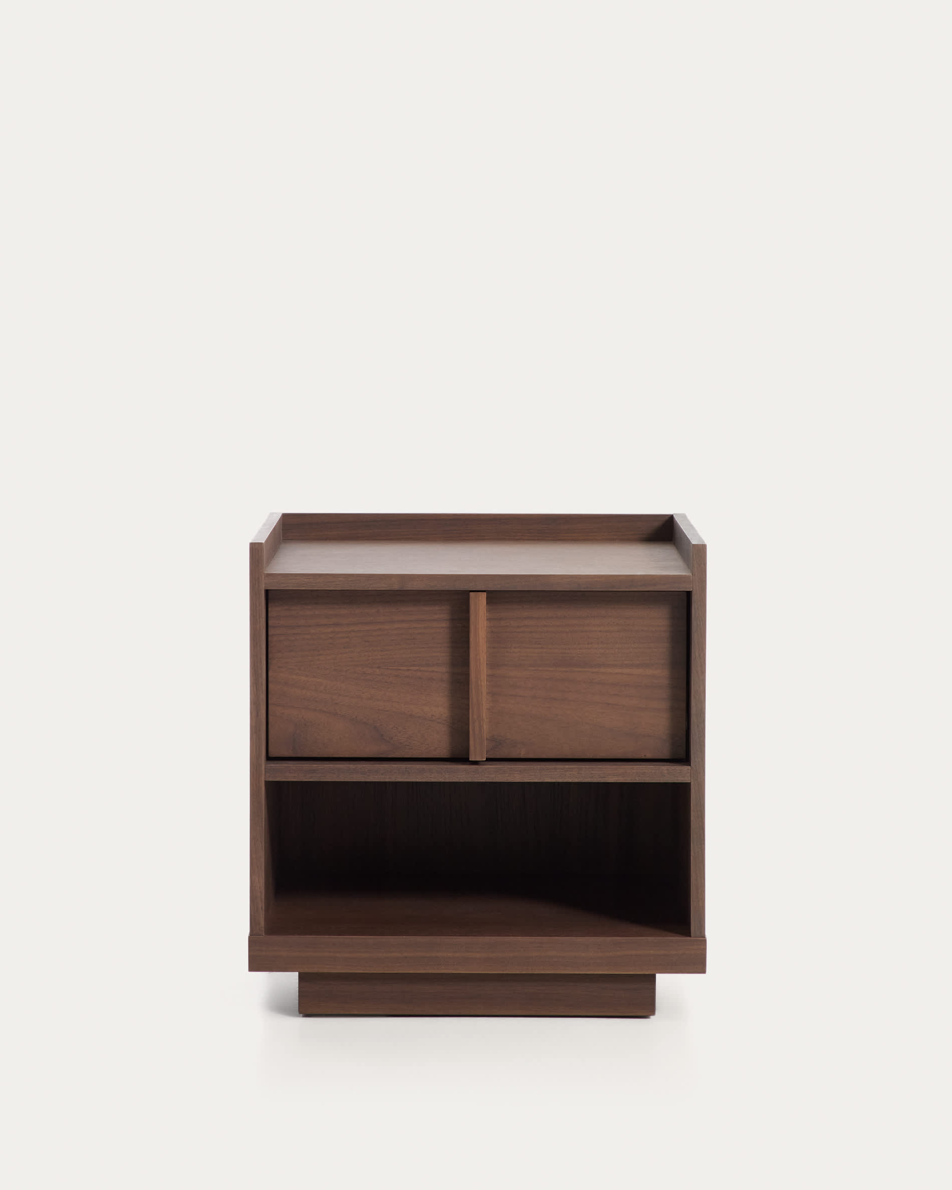 Onix bedside table with 1 drawer, walnut veneer in a dark finish, 45 x 47 cm, FSC Mix Credit