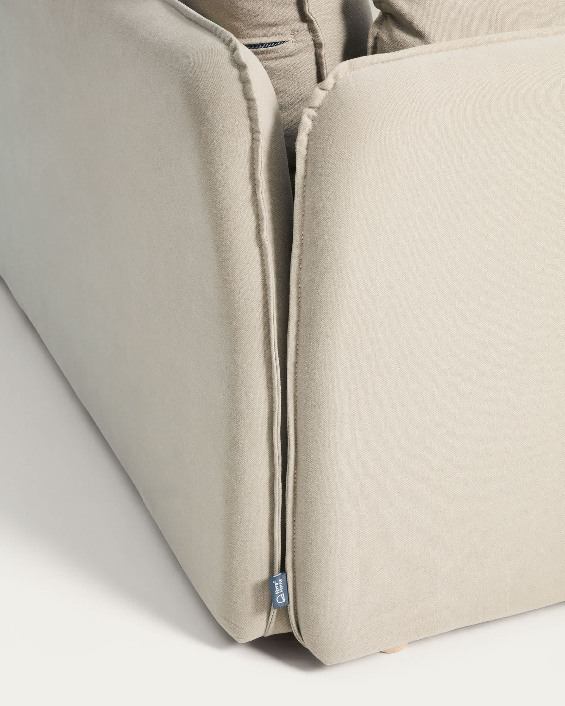 Tanit sofa bed in white with natural finish solid beech wood legs, 210 cm FSC Mix Credit