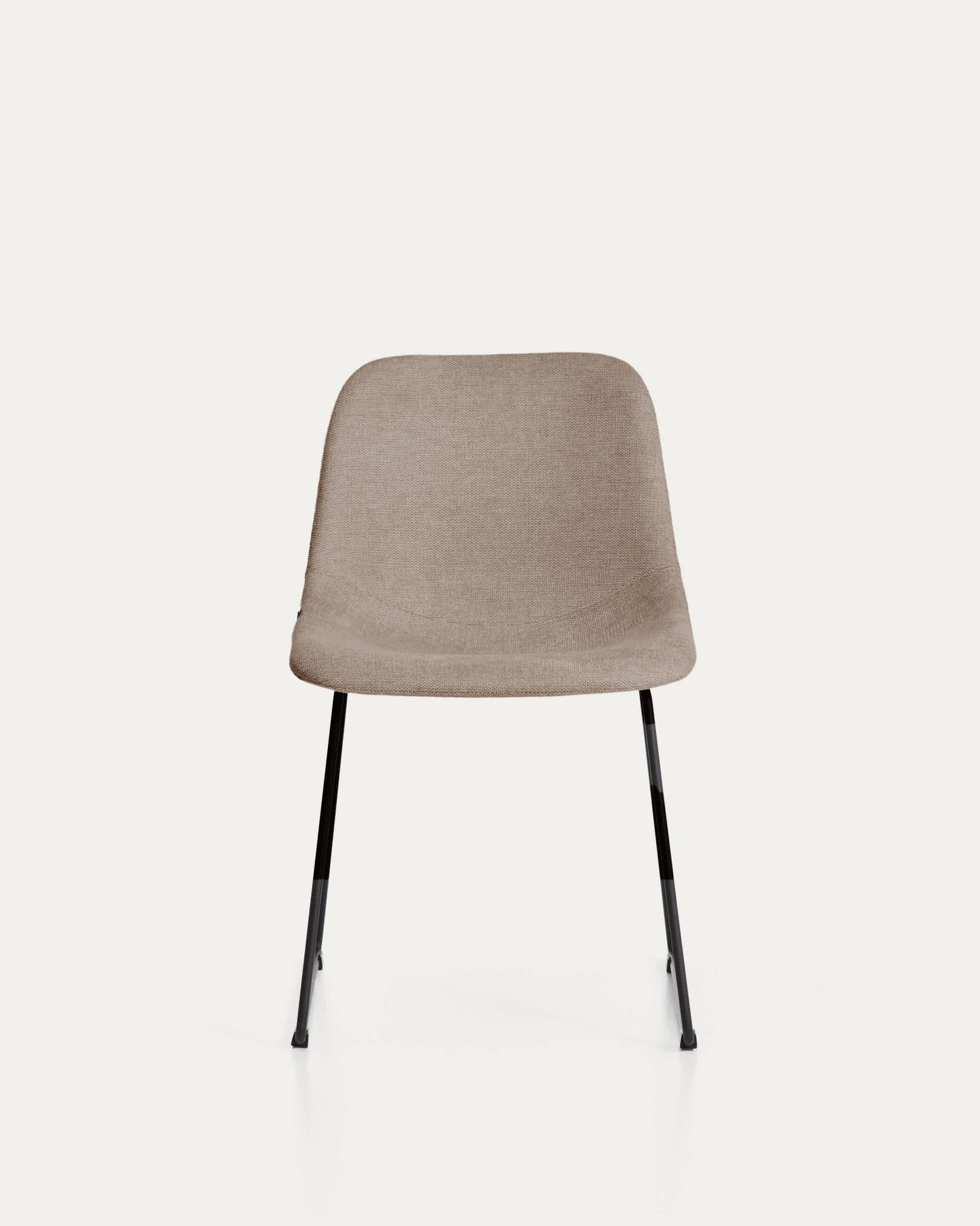 Zahara brown chenille chair with steel legs with black finish FSC 100%