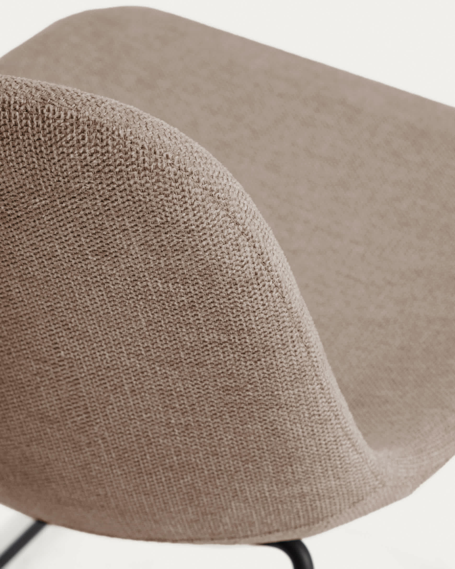 Zahara brown chenille chair with steel legs with black finish FSC 100%