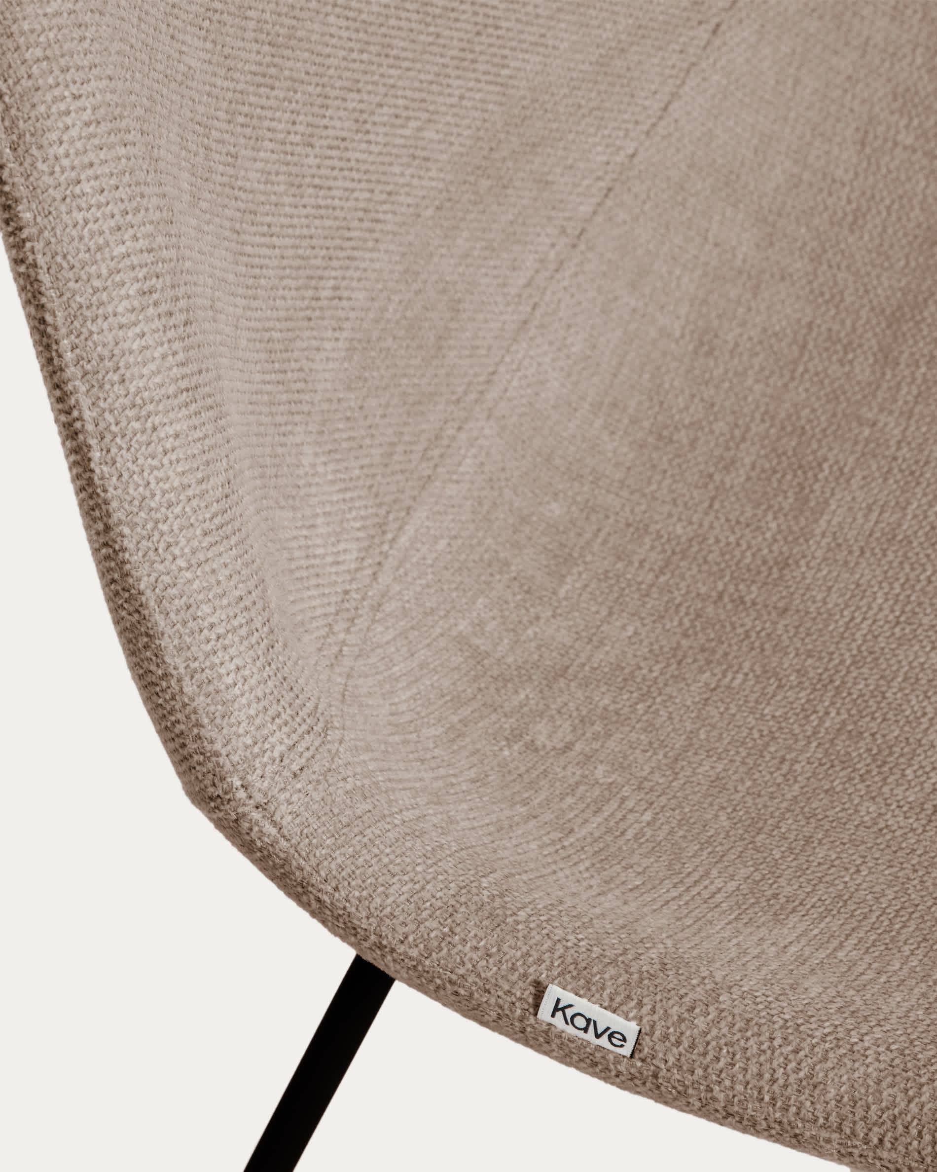 Zahara brown chenille chair with steel legs with black finish FSC 100%