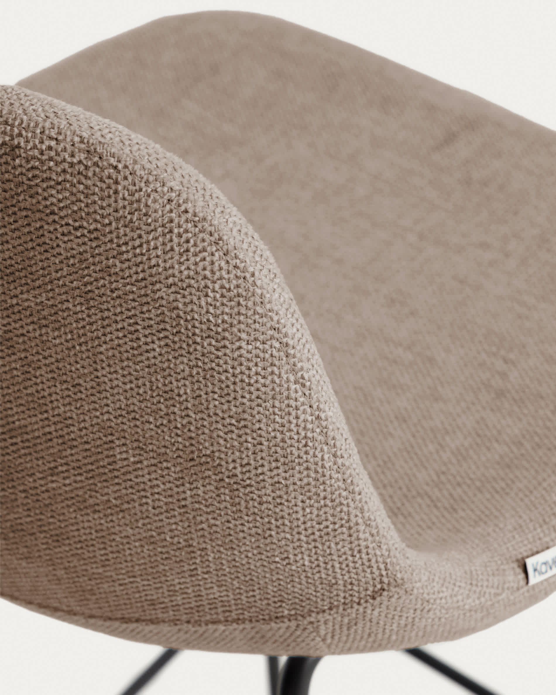 Zahara stool in brown chenille with steel legs with black finish 76cm FSC 100%