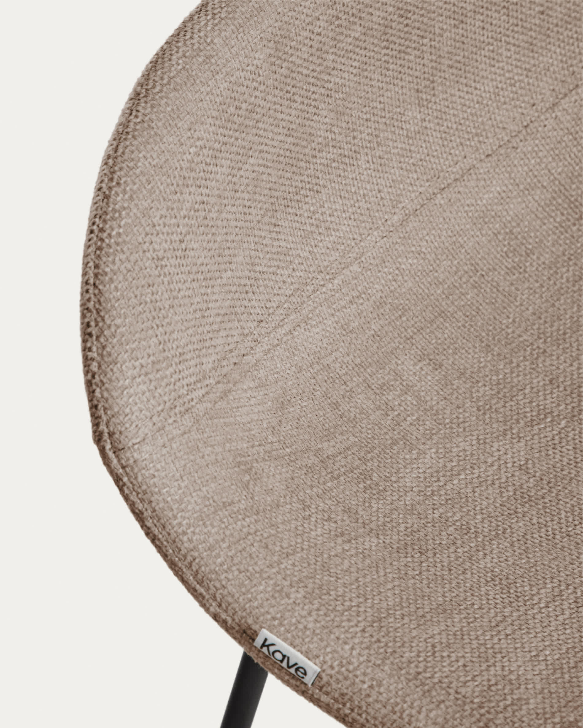 Zahara stool in brown chenille with steel legs with black finish 76cm FSC 100%