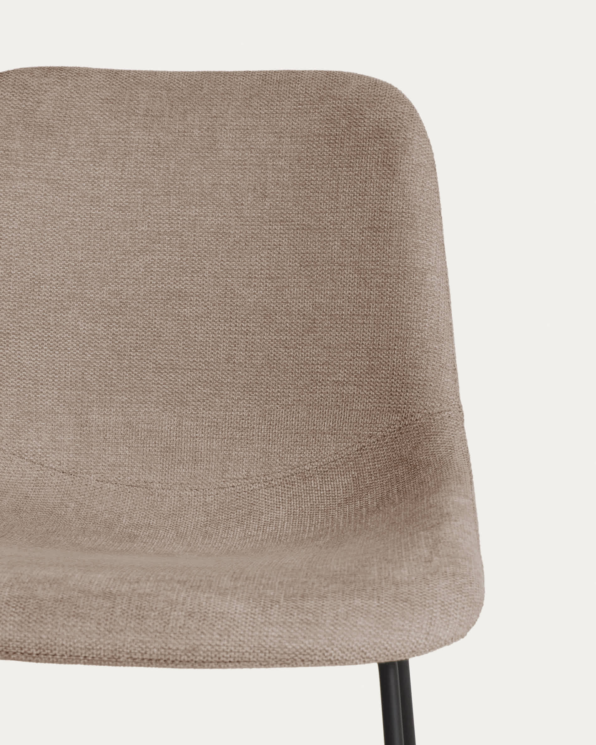 Zahara brown chenille chair with steel legs with black finish FSC 100%