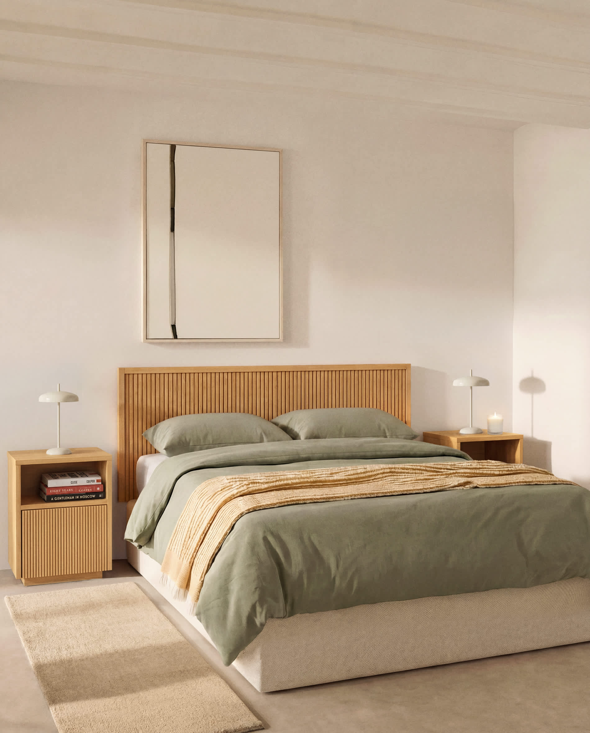 Helvine Oak Veneer Headboard for Beds up to 180 cm FSC 100%