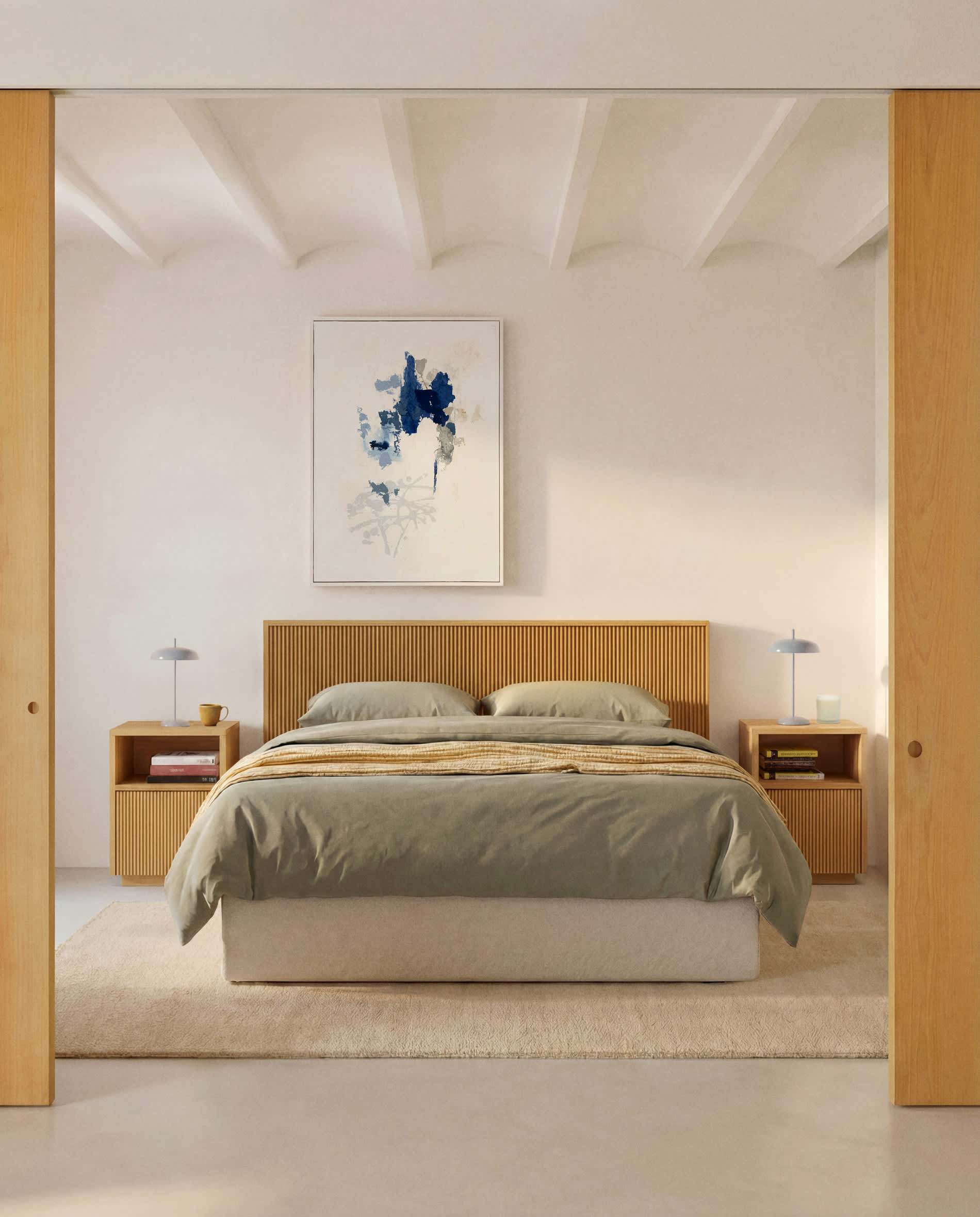 Helvine Oak Veneer Headboard for Beds up to 180 cm FSC 100%
