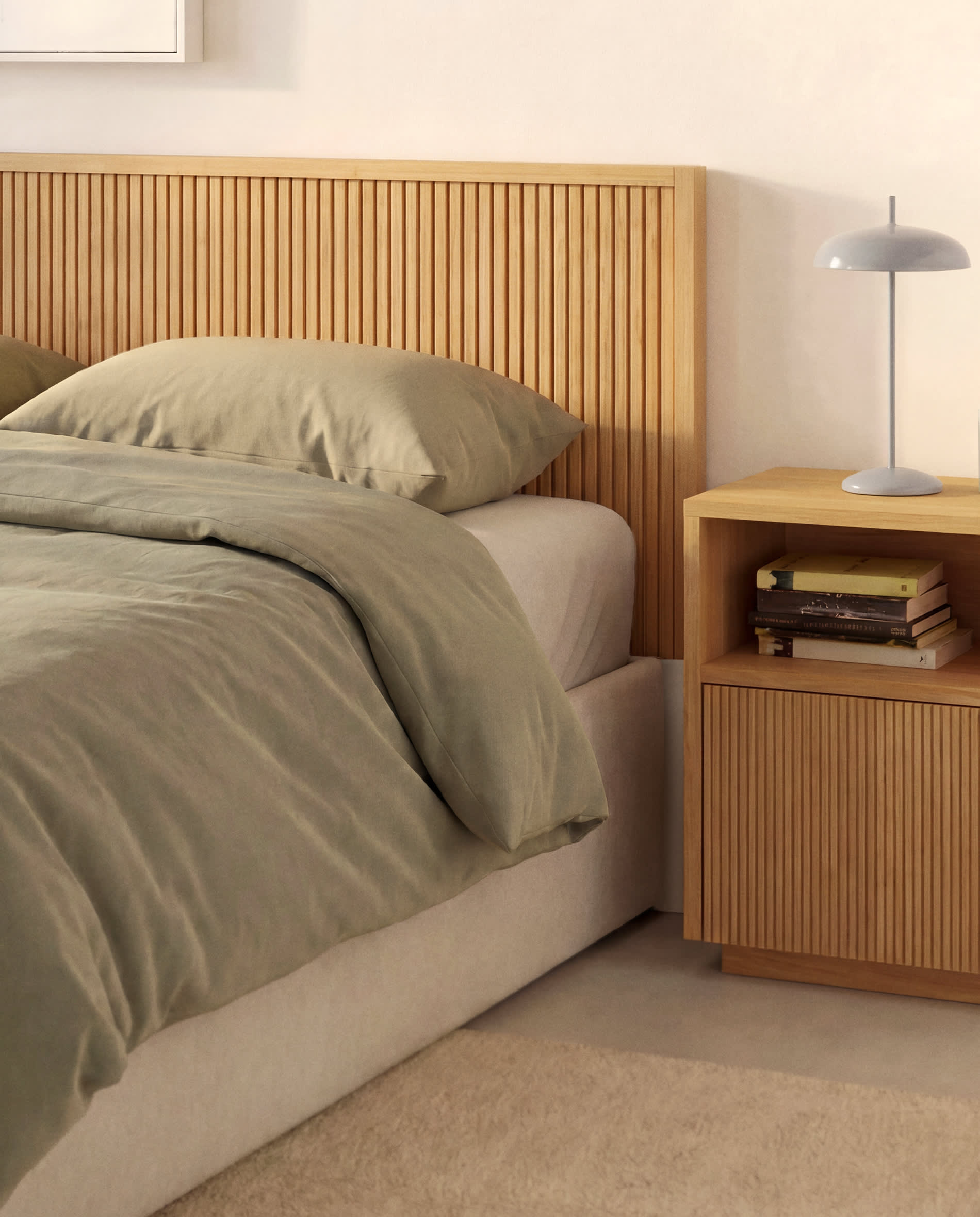 Helvine oak veneer headboard for bed up to 90cm FSC 100%
