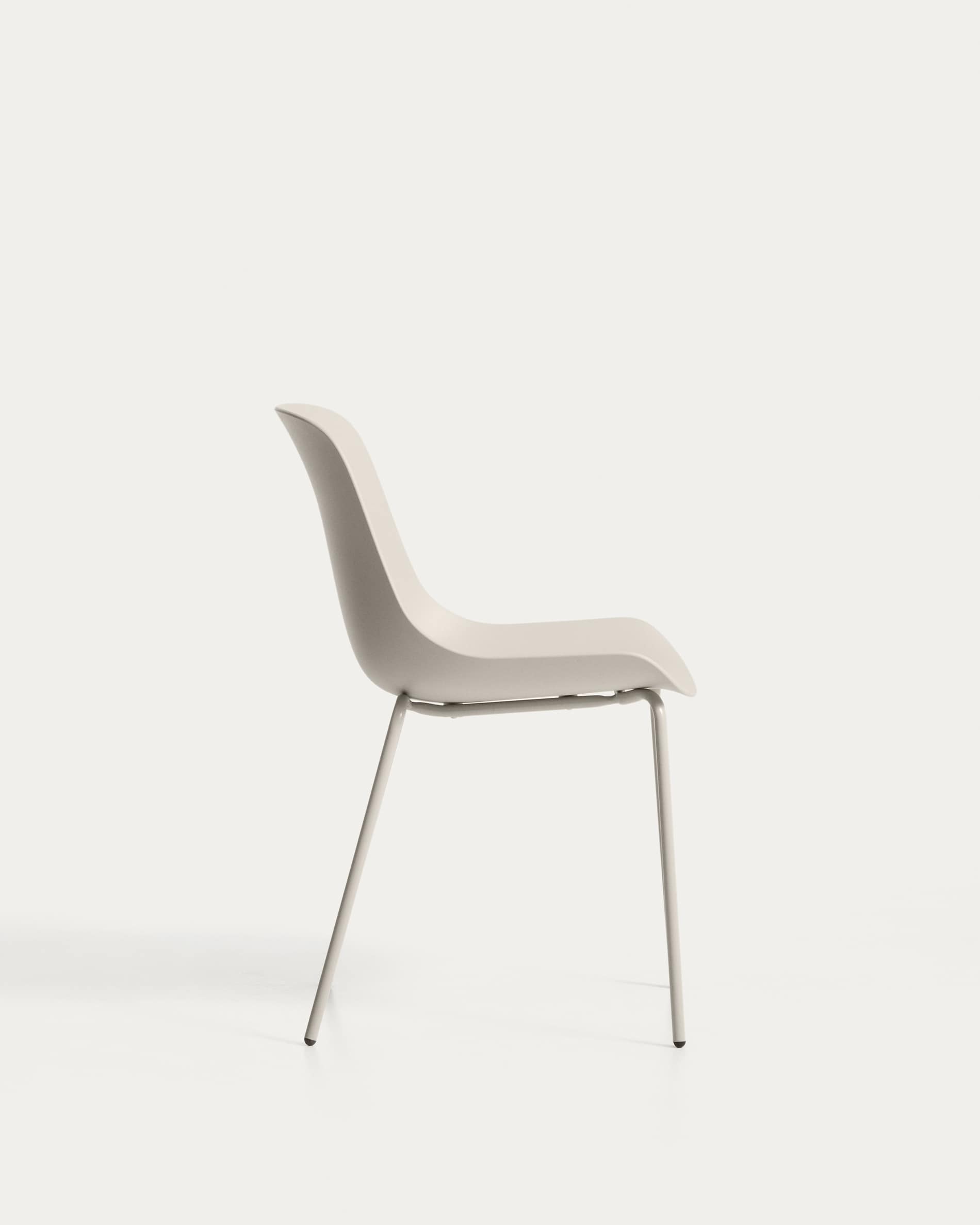 Altea beige chair with beige-finished steel legs
