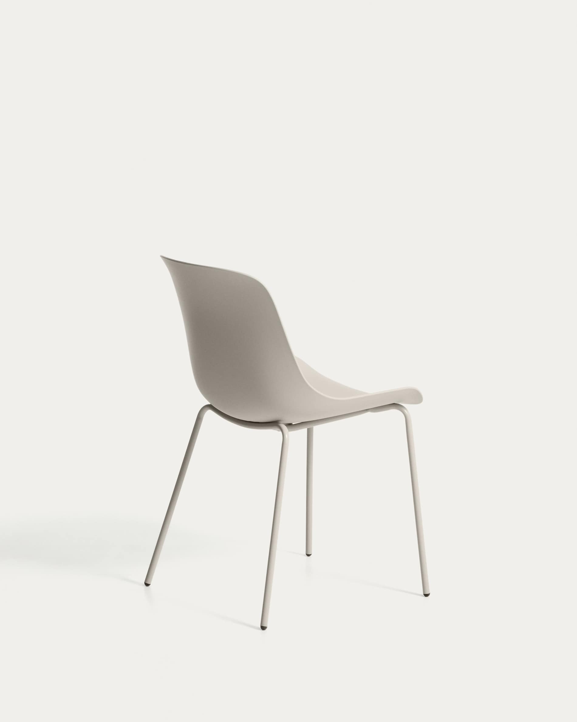 Altea beige chair with beige-finished steel legs