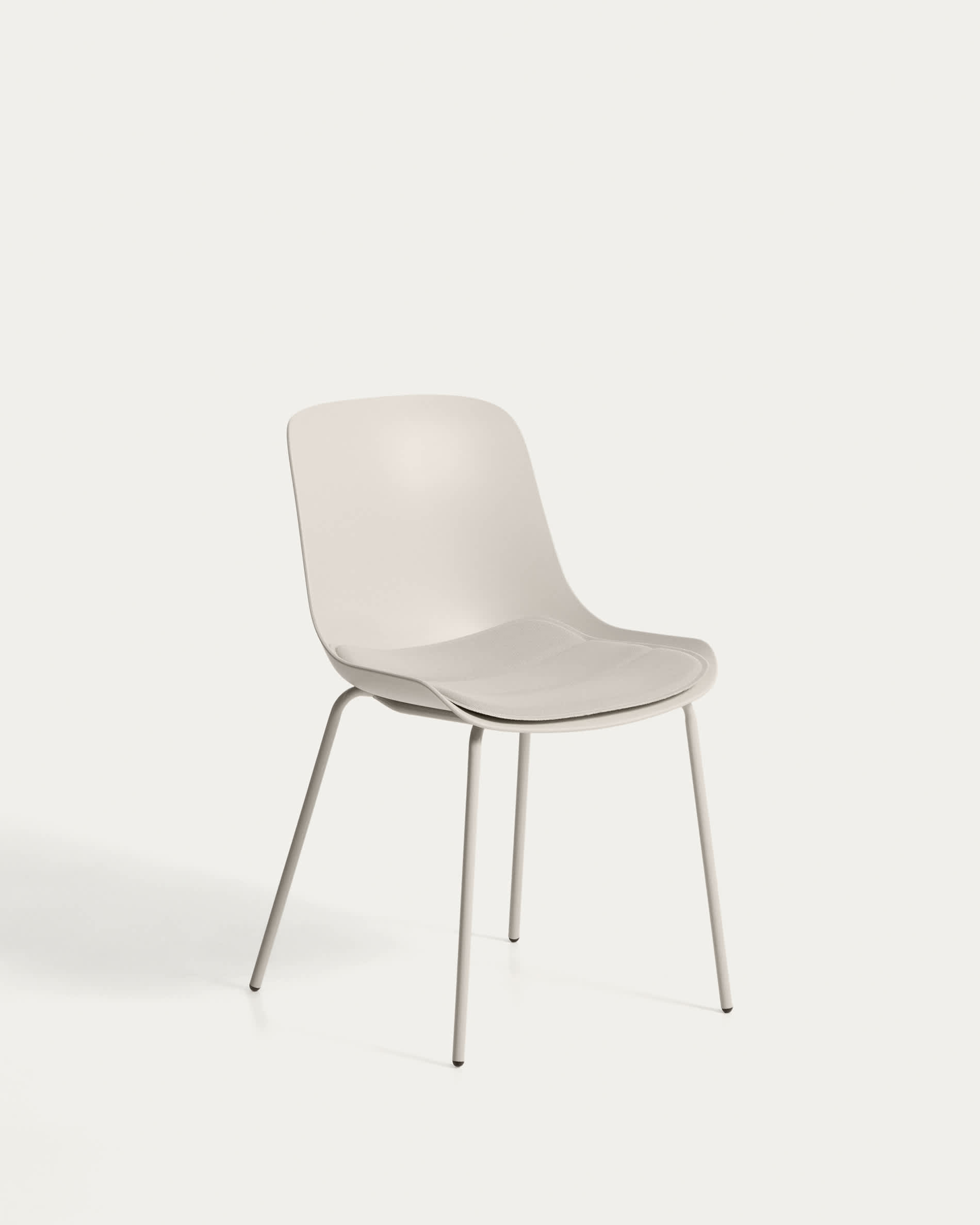Altea beige chair with beige-finished steel legs