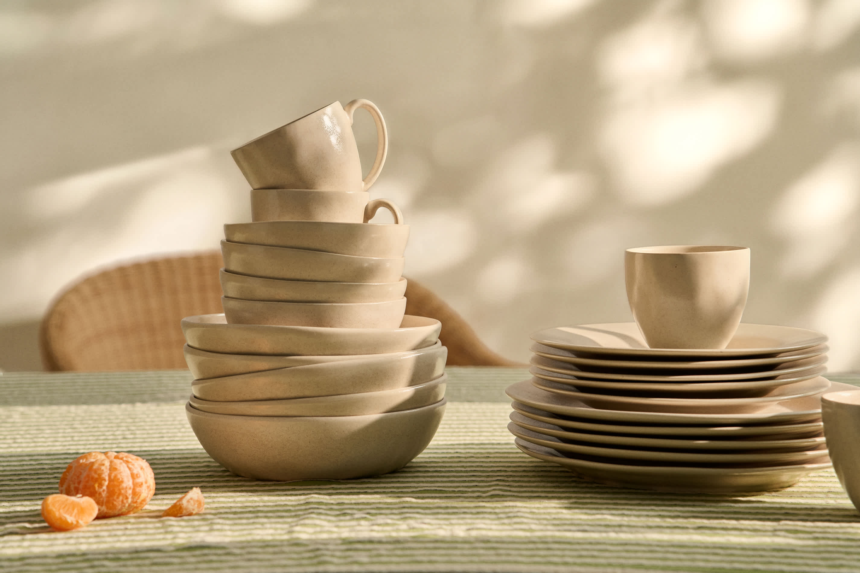 Sermin beige ceramic soup bowl
