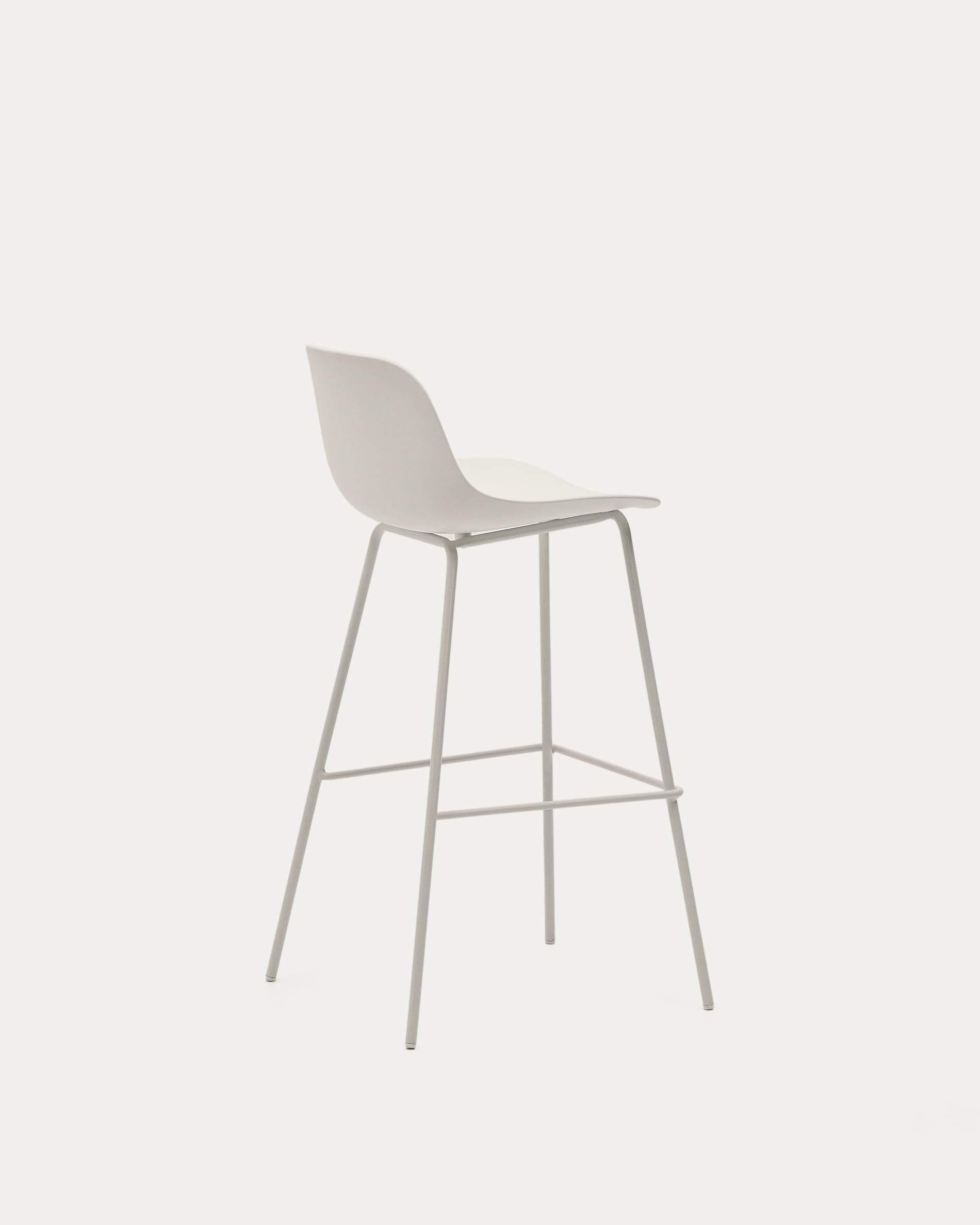 Altea beige stool with beige-finished steel legs 75 cm