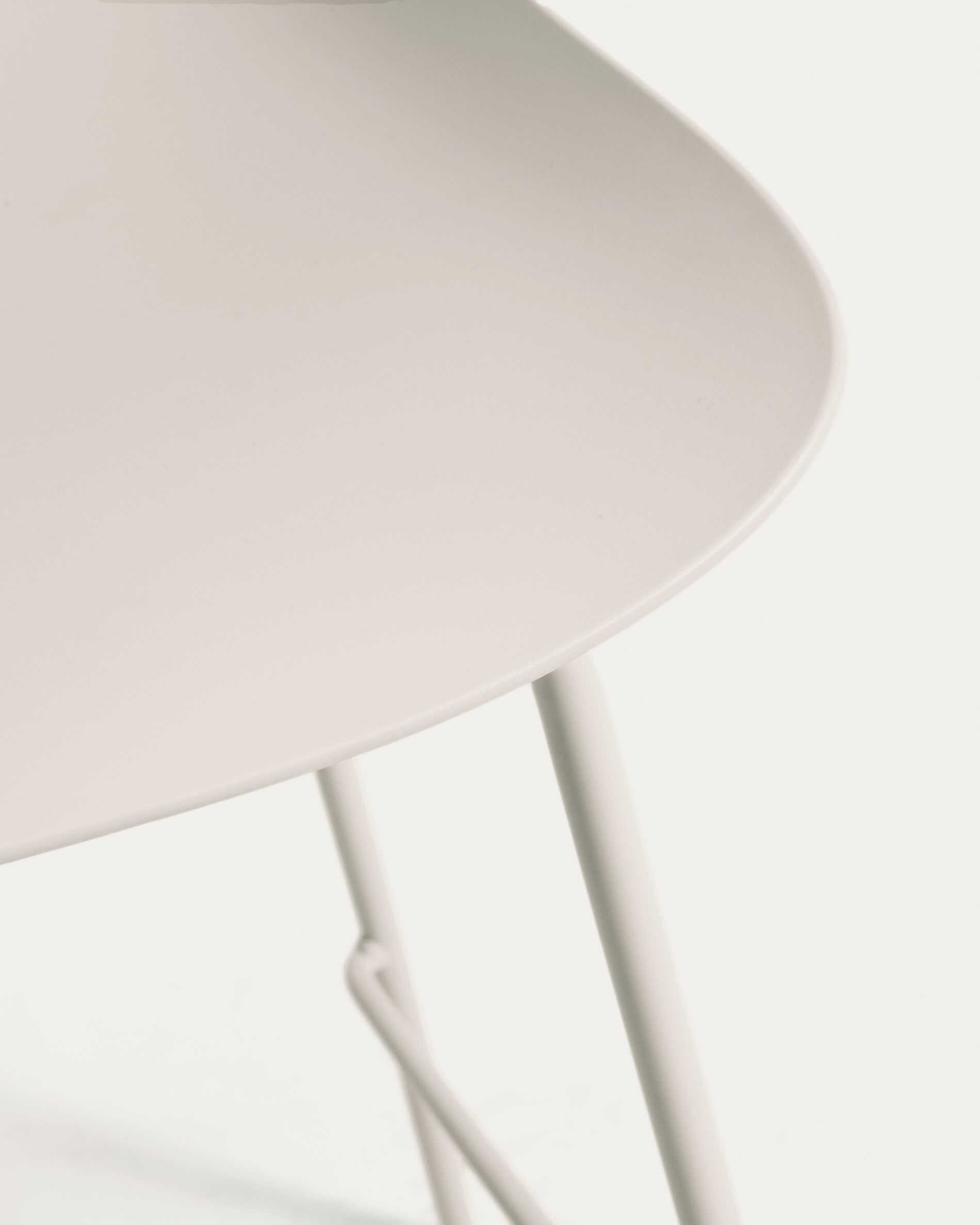 Altea beige stool with beige finish steel legs 65cm