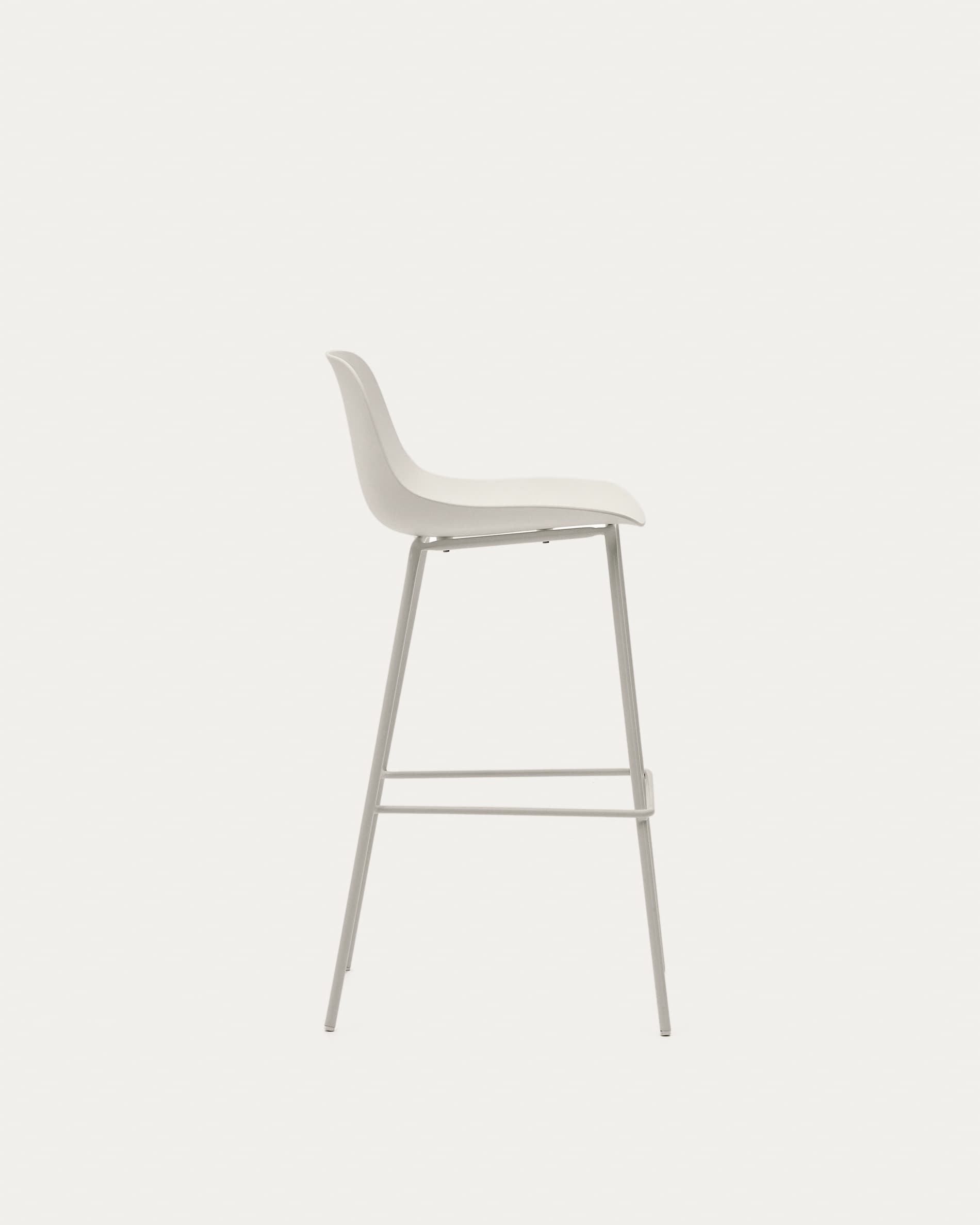 Altea beige stool with beige-finished steel legs 75 cm