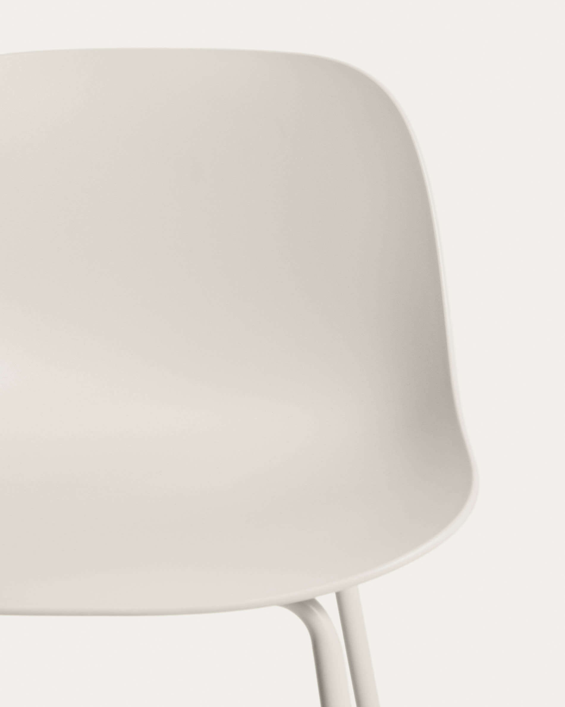 Altea beige stool with beige-finished steel legs 75 cm