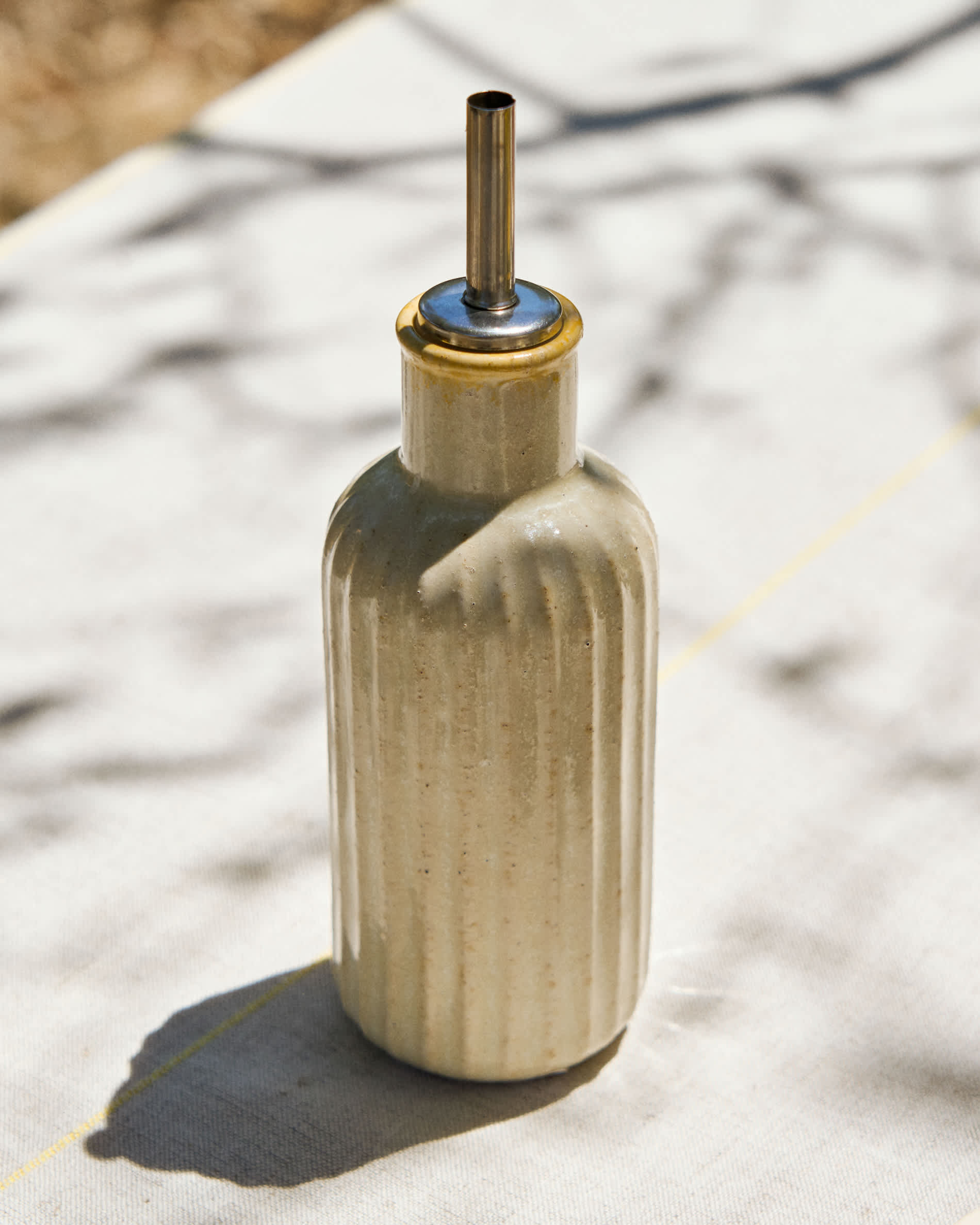 Belor white ceramic oil cruet