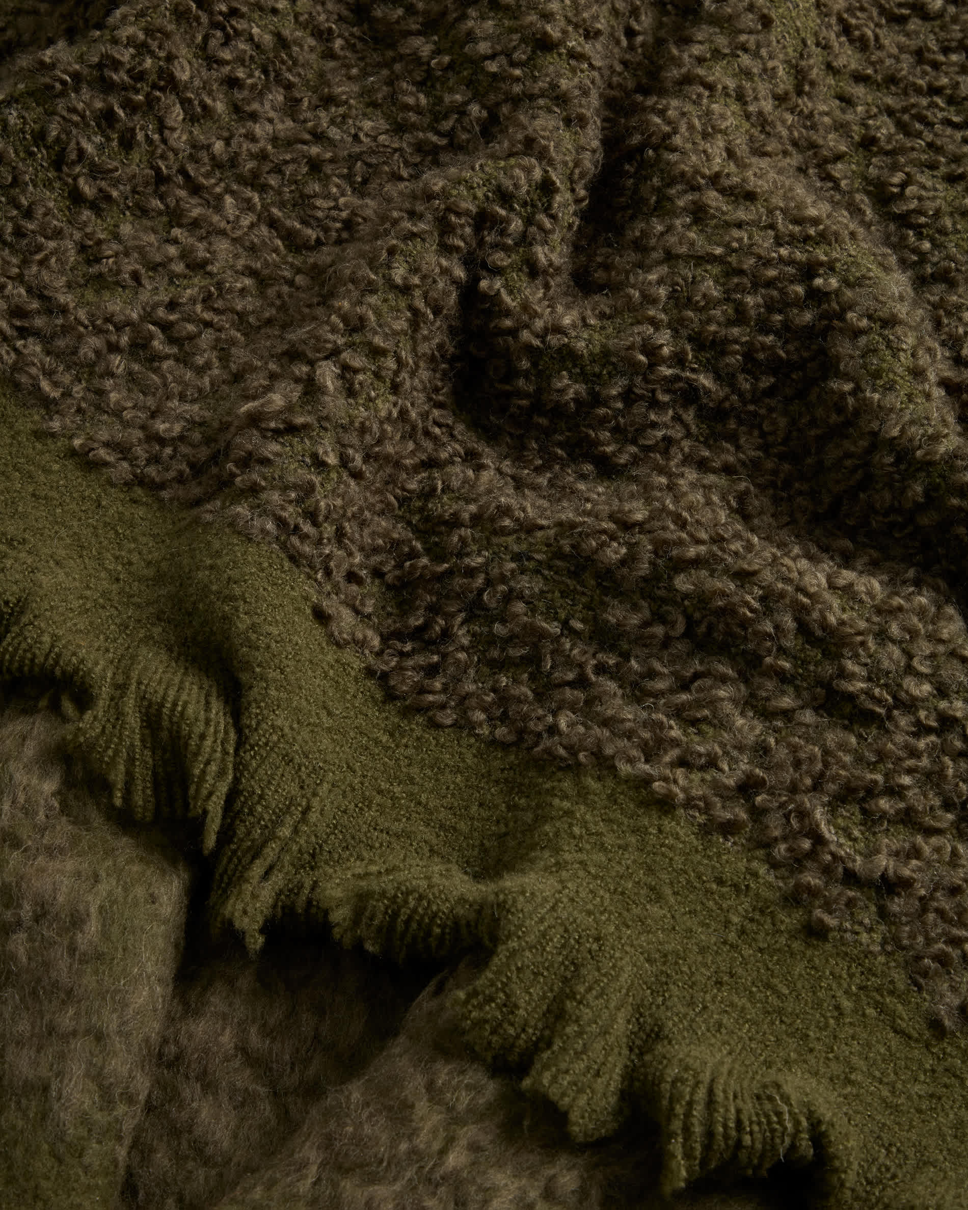 Nemora green wool blend blanket 130 x 170 cm