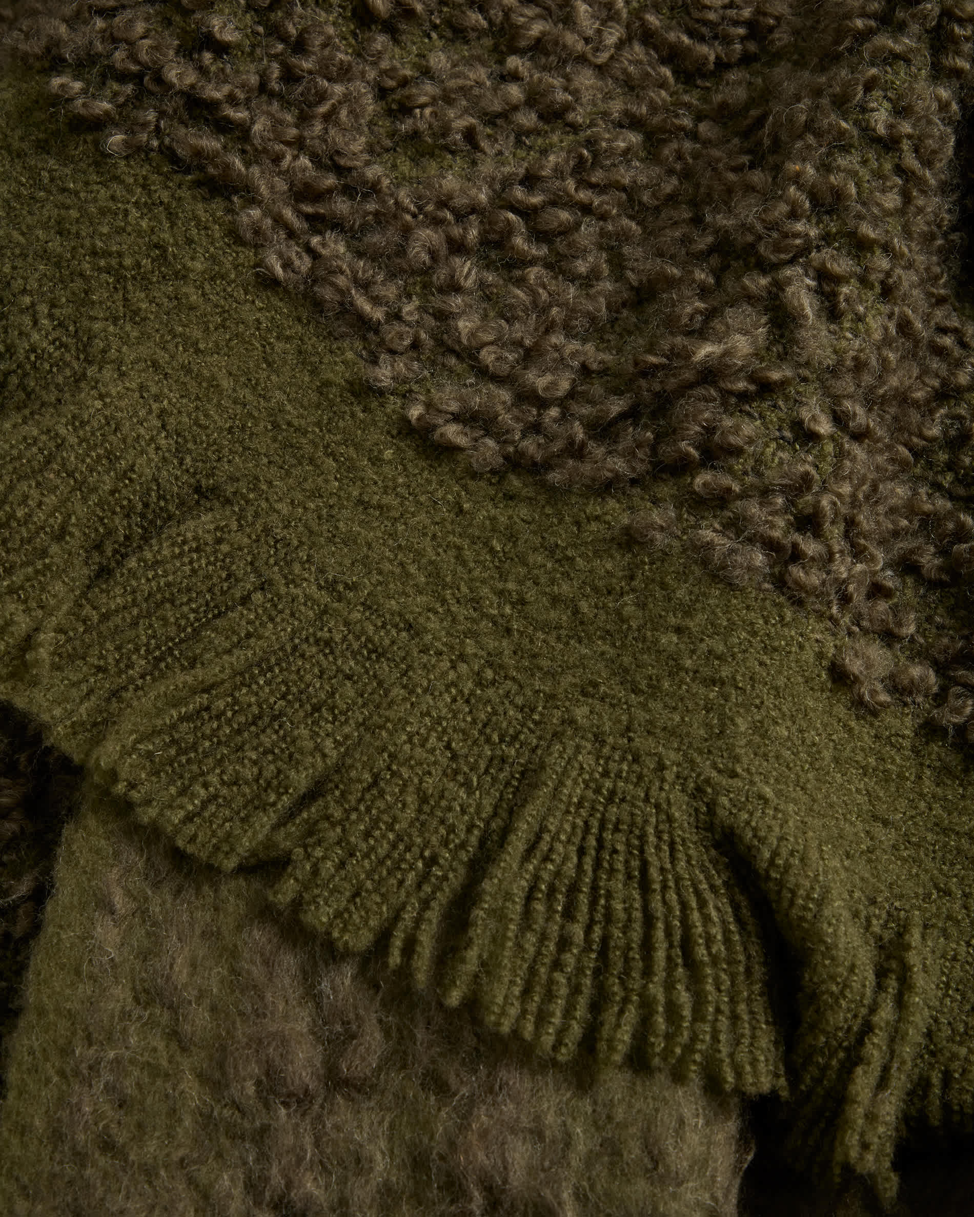 Nemora green wool blend blanket 130 x 170 cm