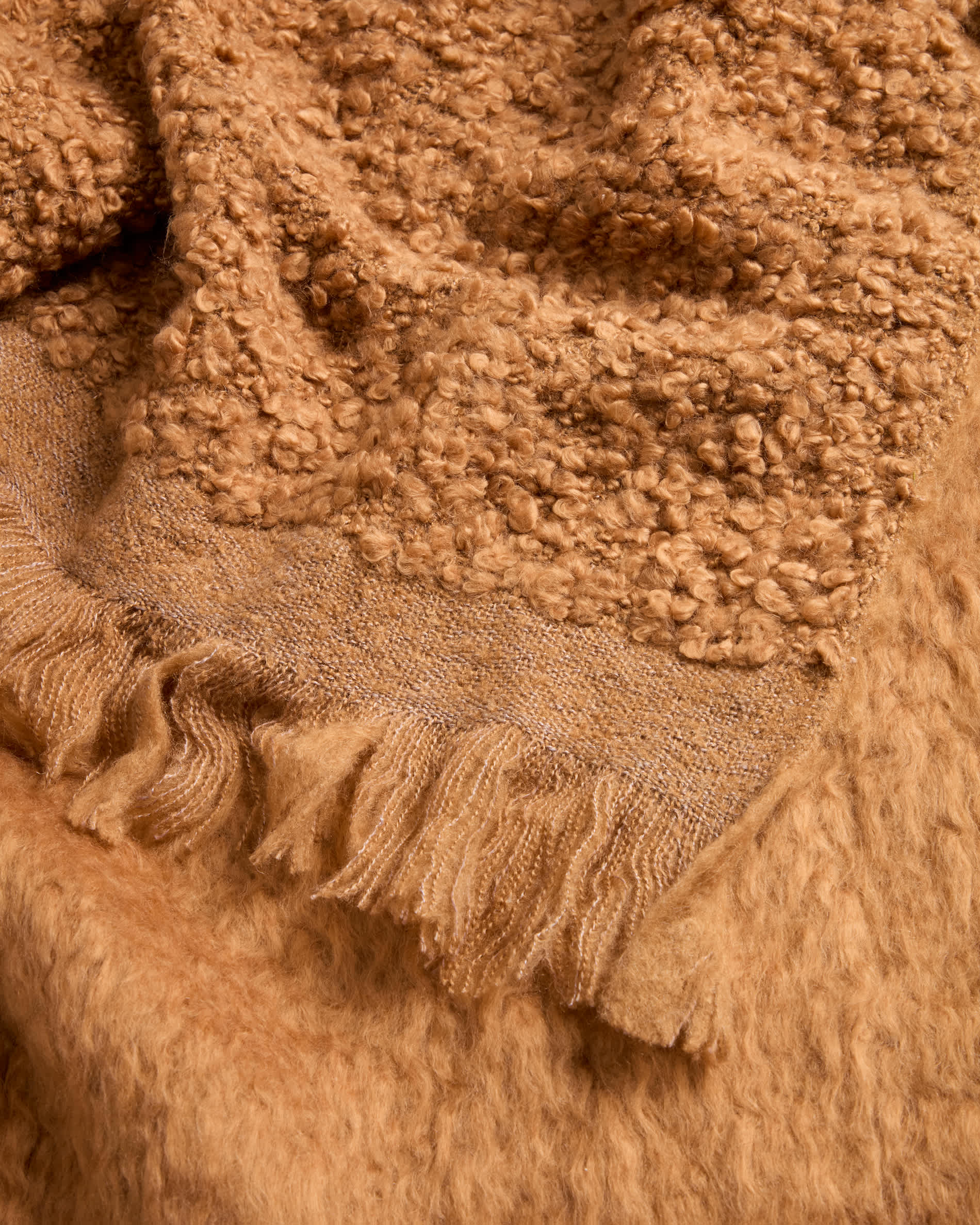 Nemora orange wool blend blanket 130 x 170 cm