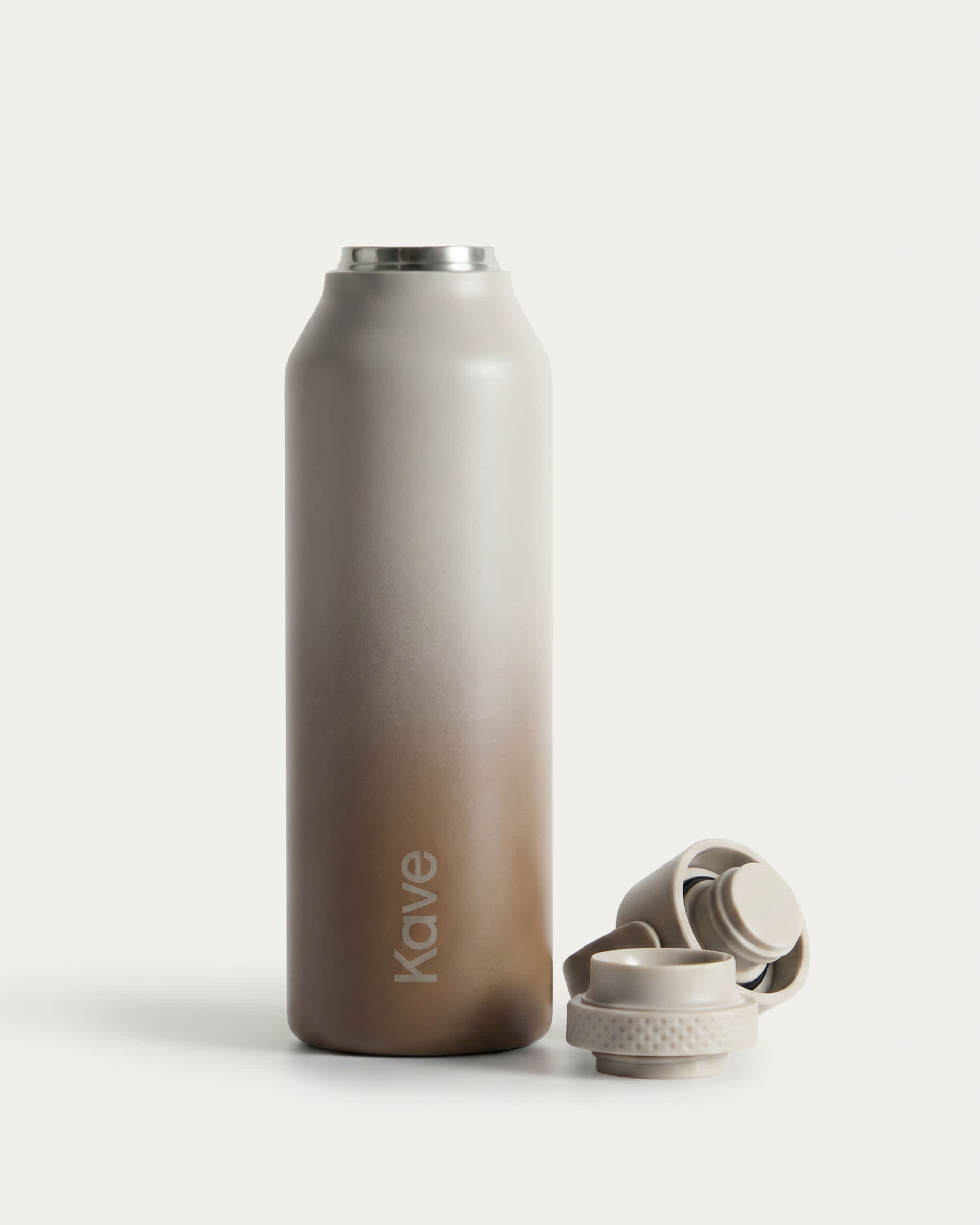 Aika beige and brown thermal bottle 600ml