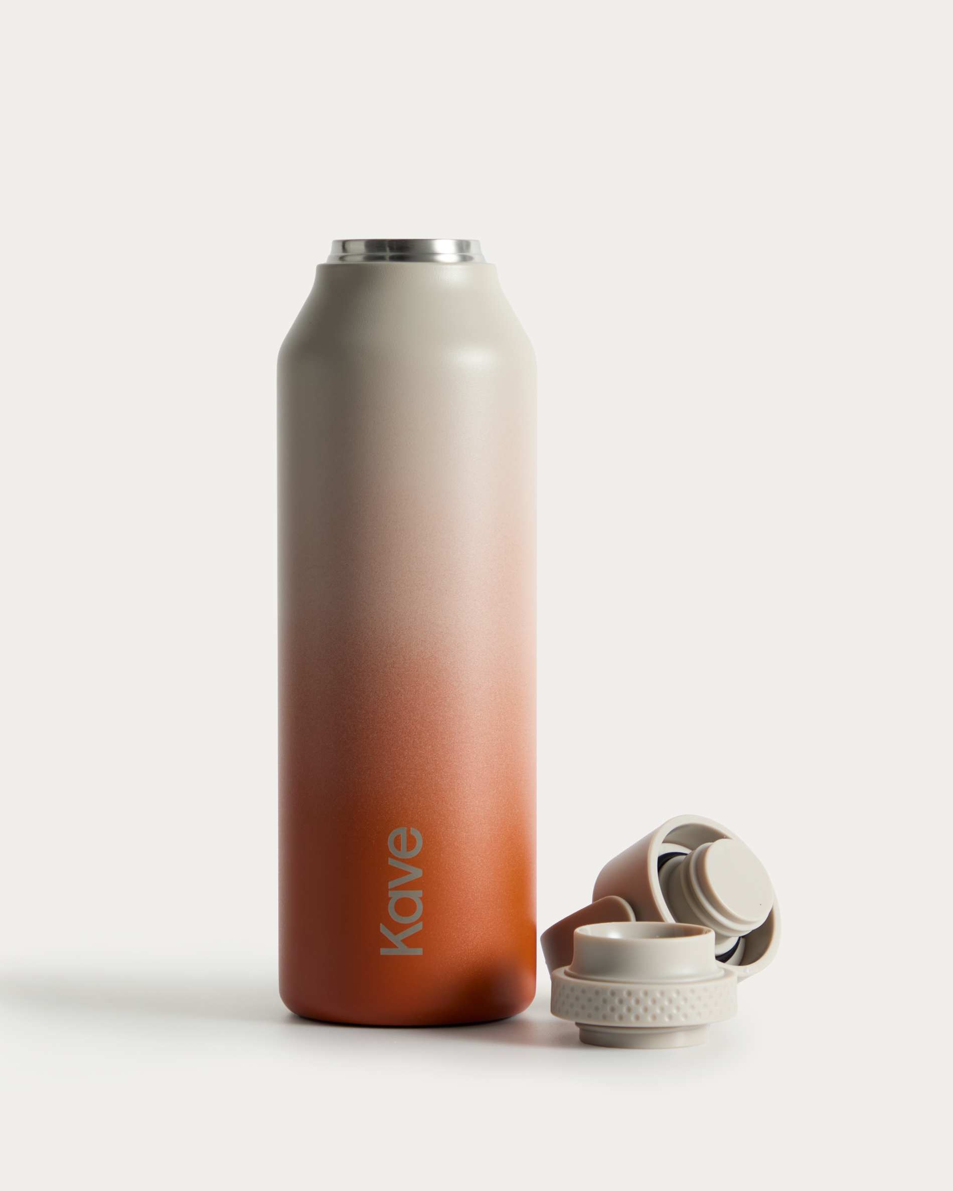 Aika beige and terracotta thermal bottle 600ml