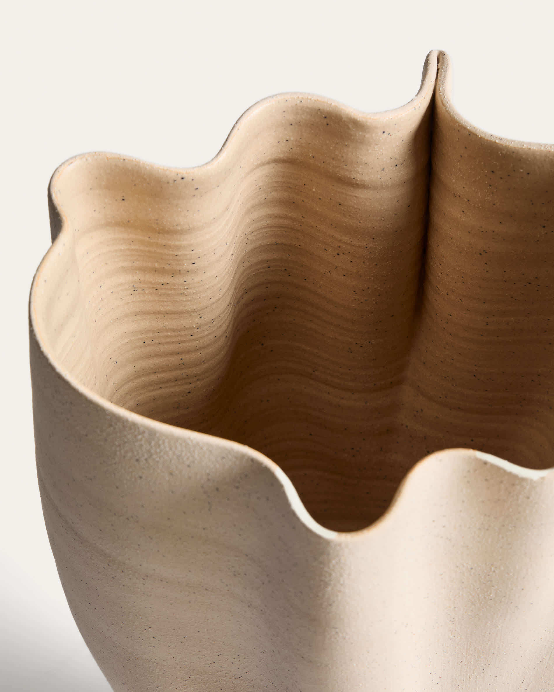 Nilea vase in beige ceramic 44cm